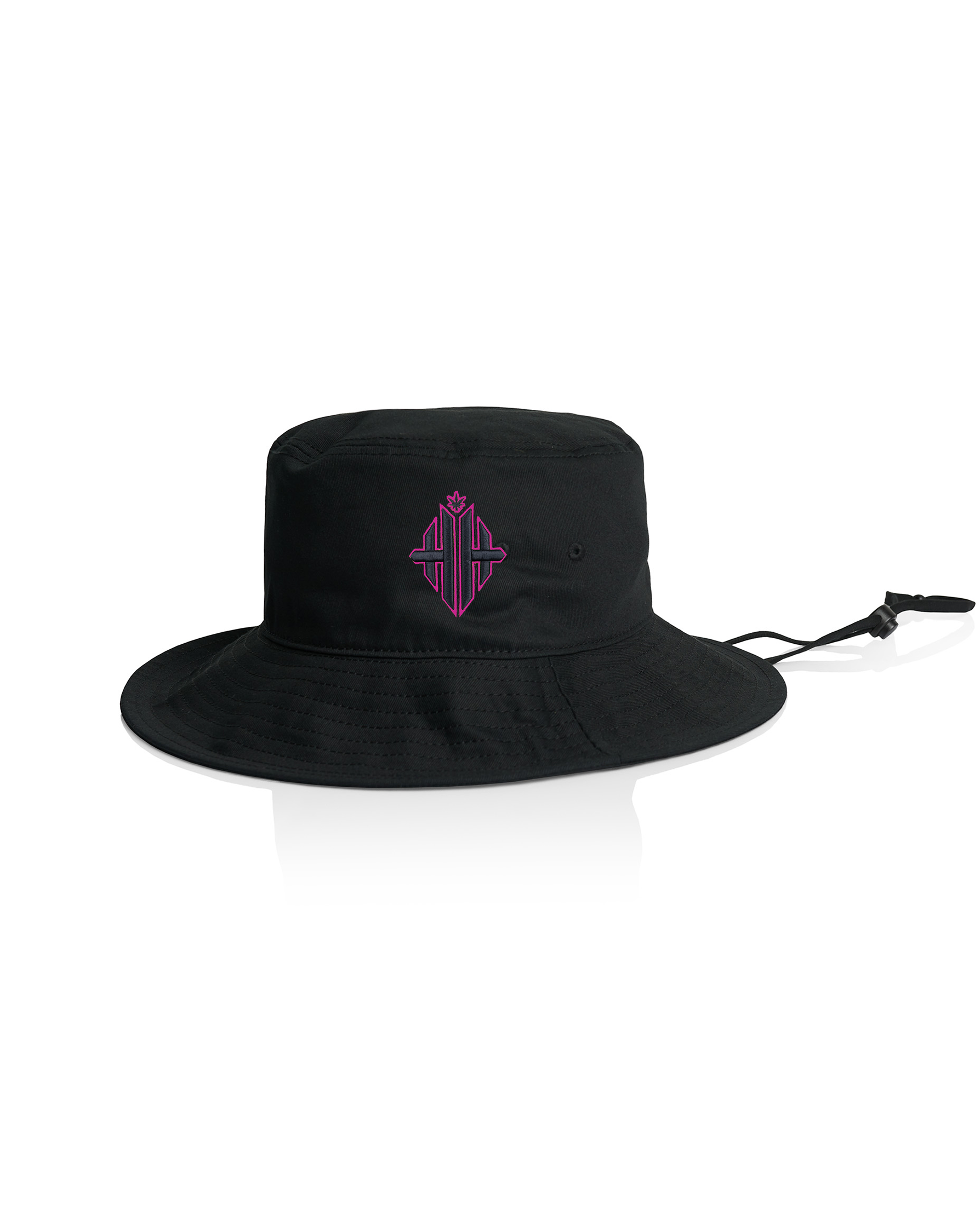 HH Monogram Bucket Hat - Black/Pink