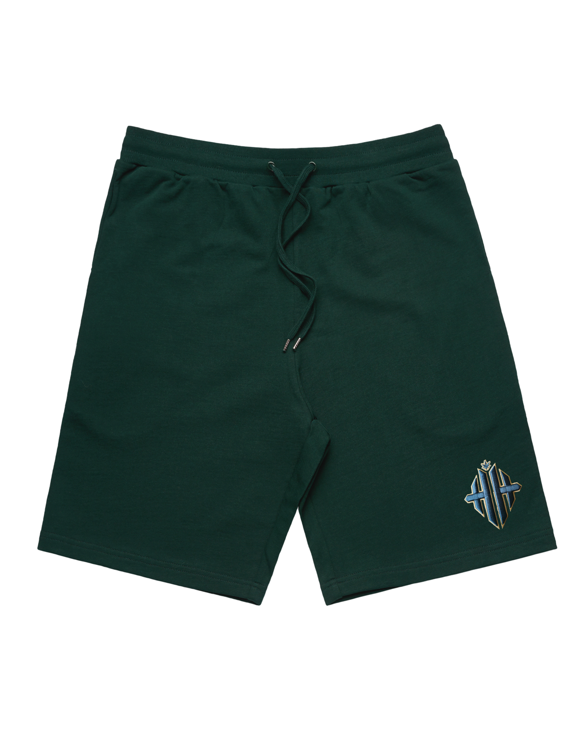 Emerald Embroidered Monogram Shorts Set - Green/Gold