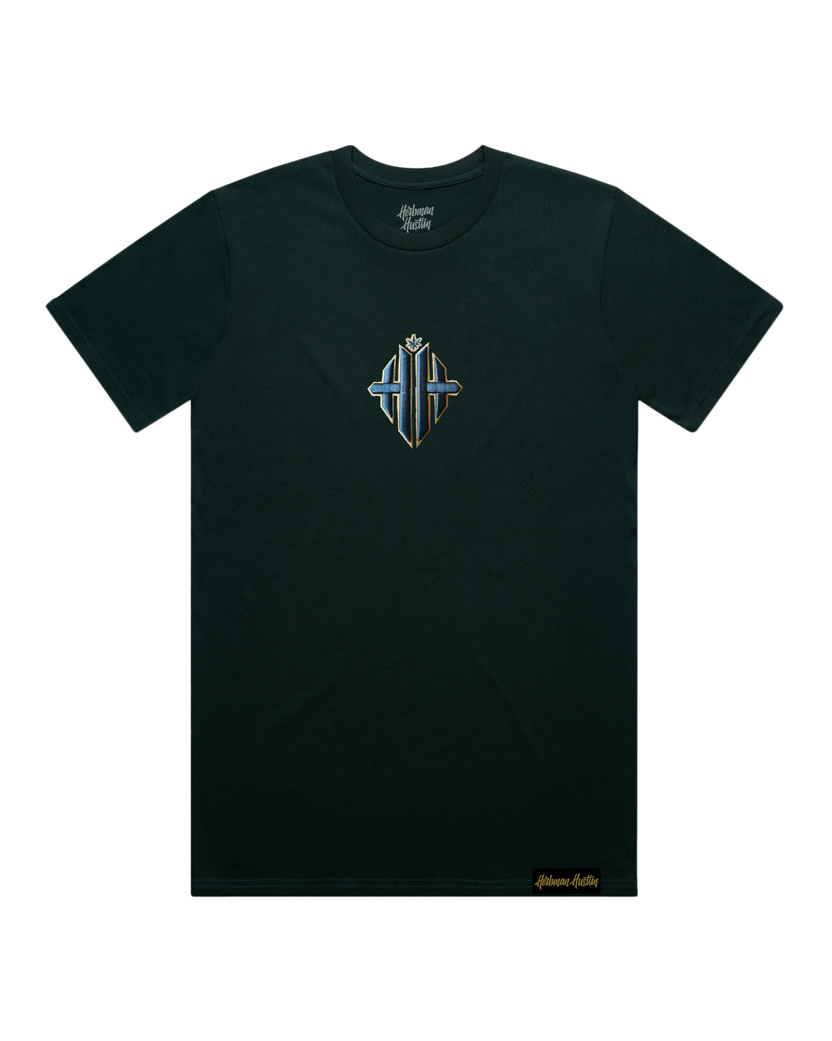 Emerald Embroidered Monogram Shorts Set - Green/Gold