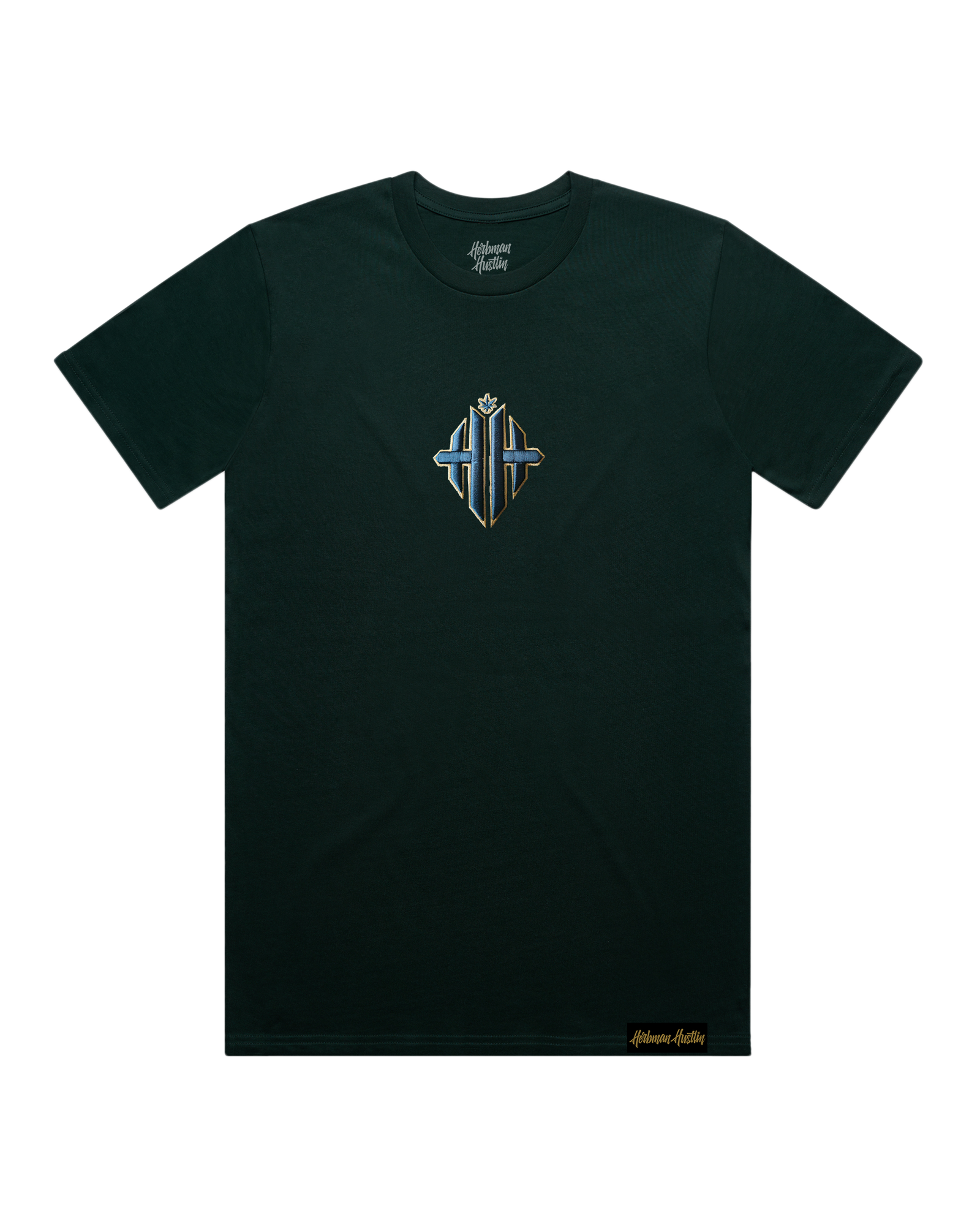 Emerald Embroidered Monogram Shorts Set - Green/Gold