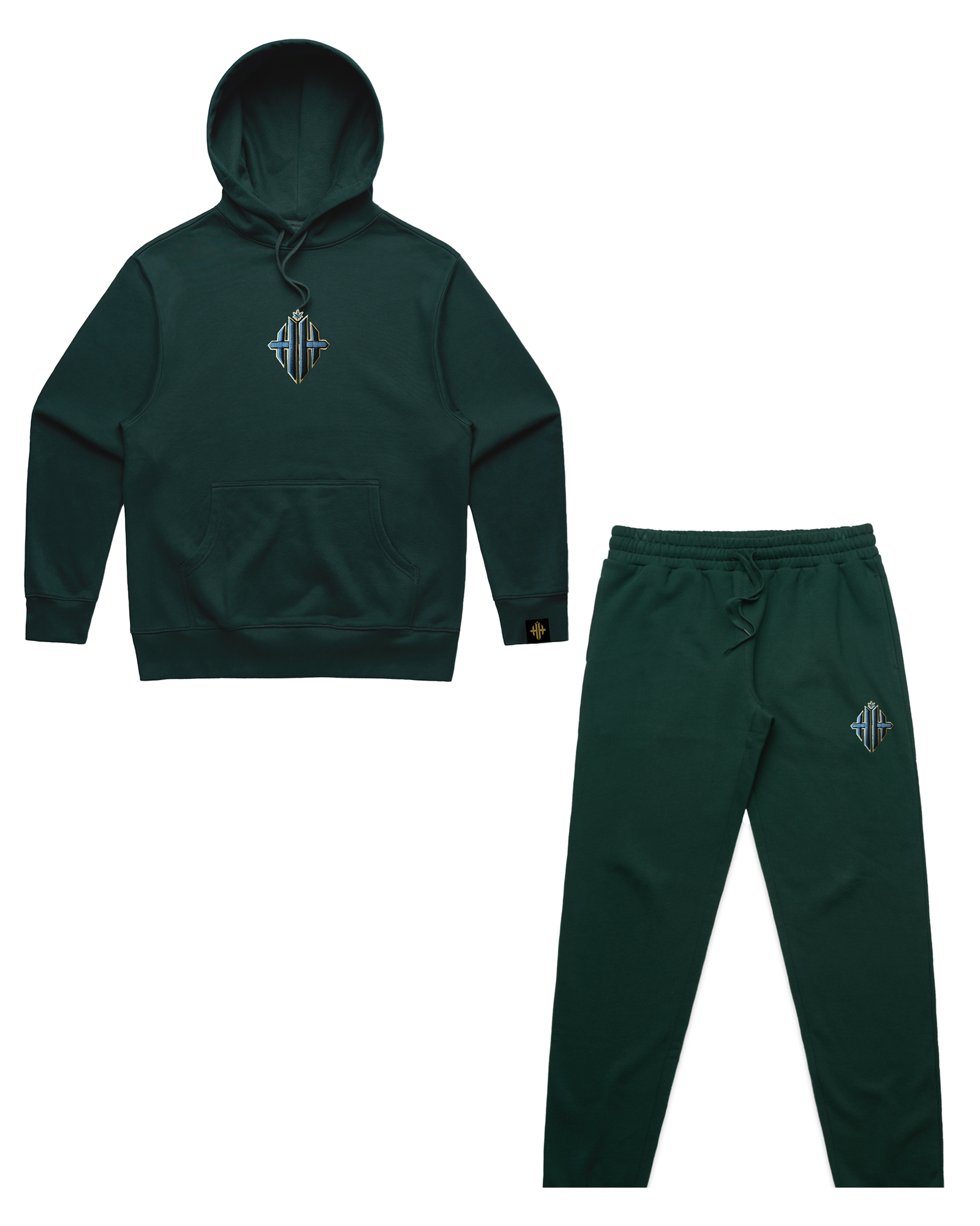 EMERALD EMBROIDERY HEAVY TRACKSUIT - Free Beanie