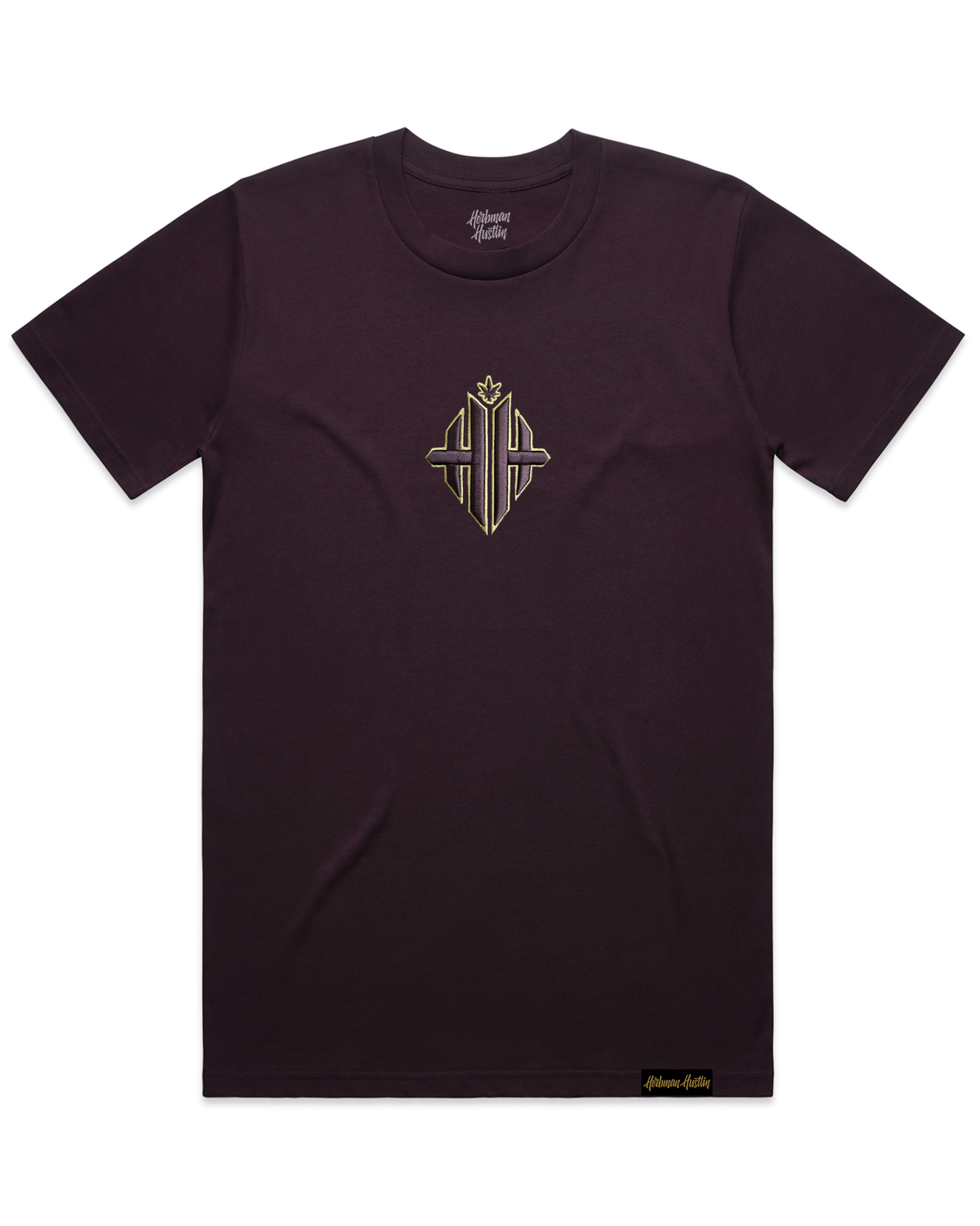Grape Candy Monogram Oversized Tee - Plum/Gold