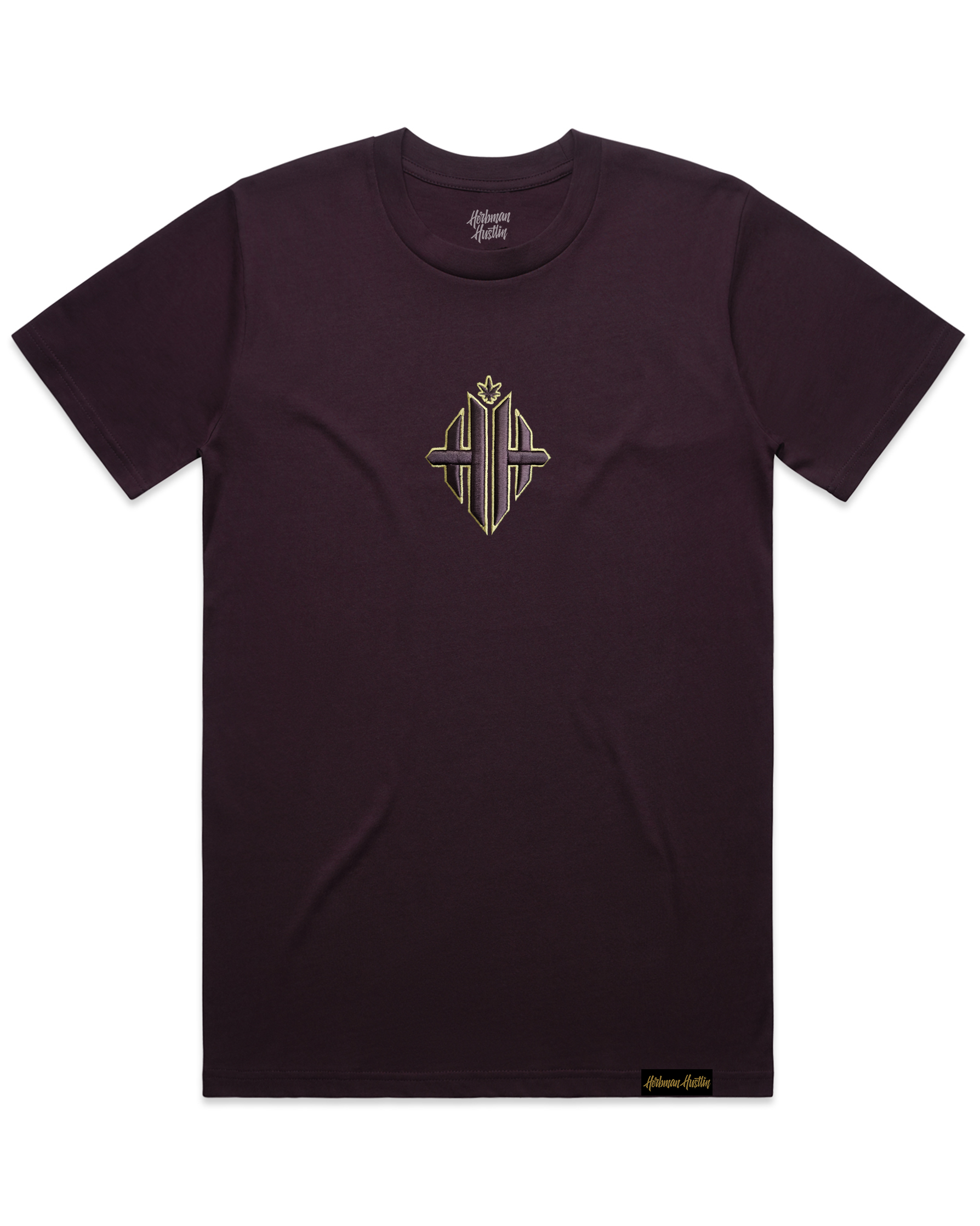 Grape Candy Monogram Oversized Tee - Plum/Gold