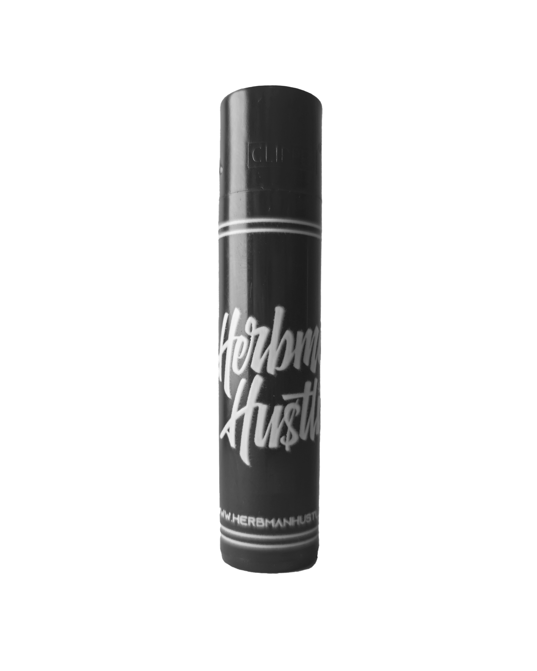 Herbman Hustlin Script Clipper Lighter - Black/White