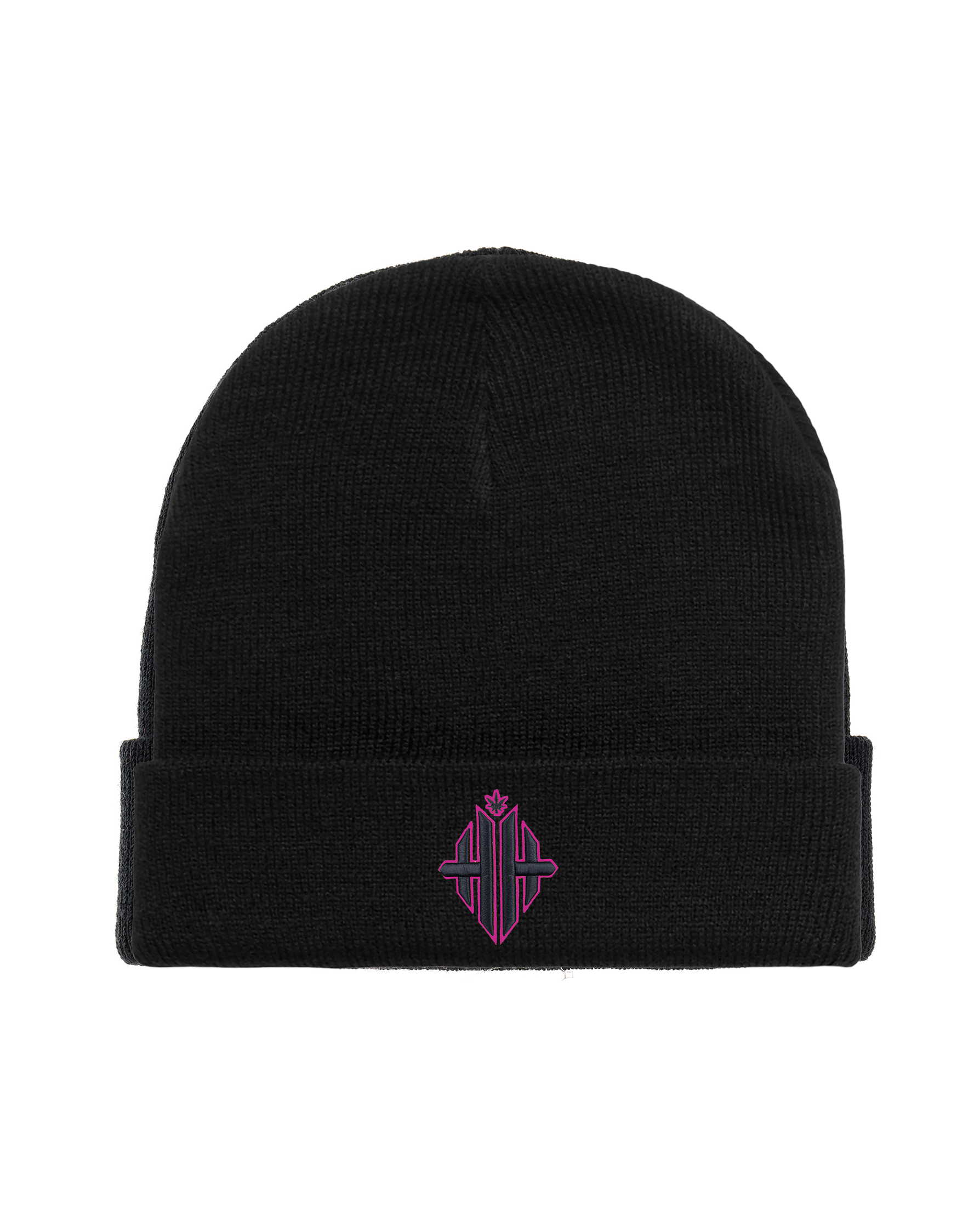 HH Monogram Beanie - Black/Pink