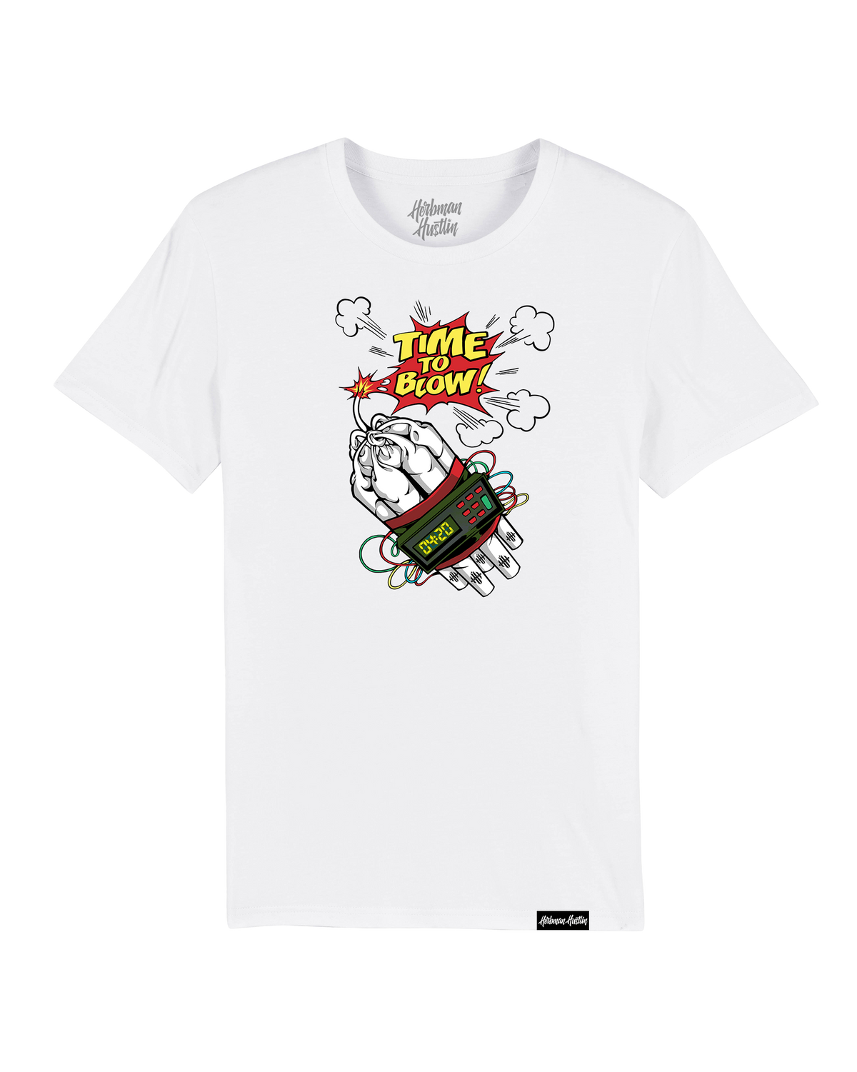 Time To Blow Organic Tee- White/Colour