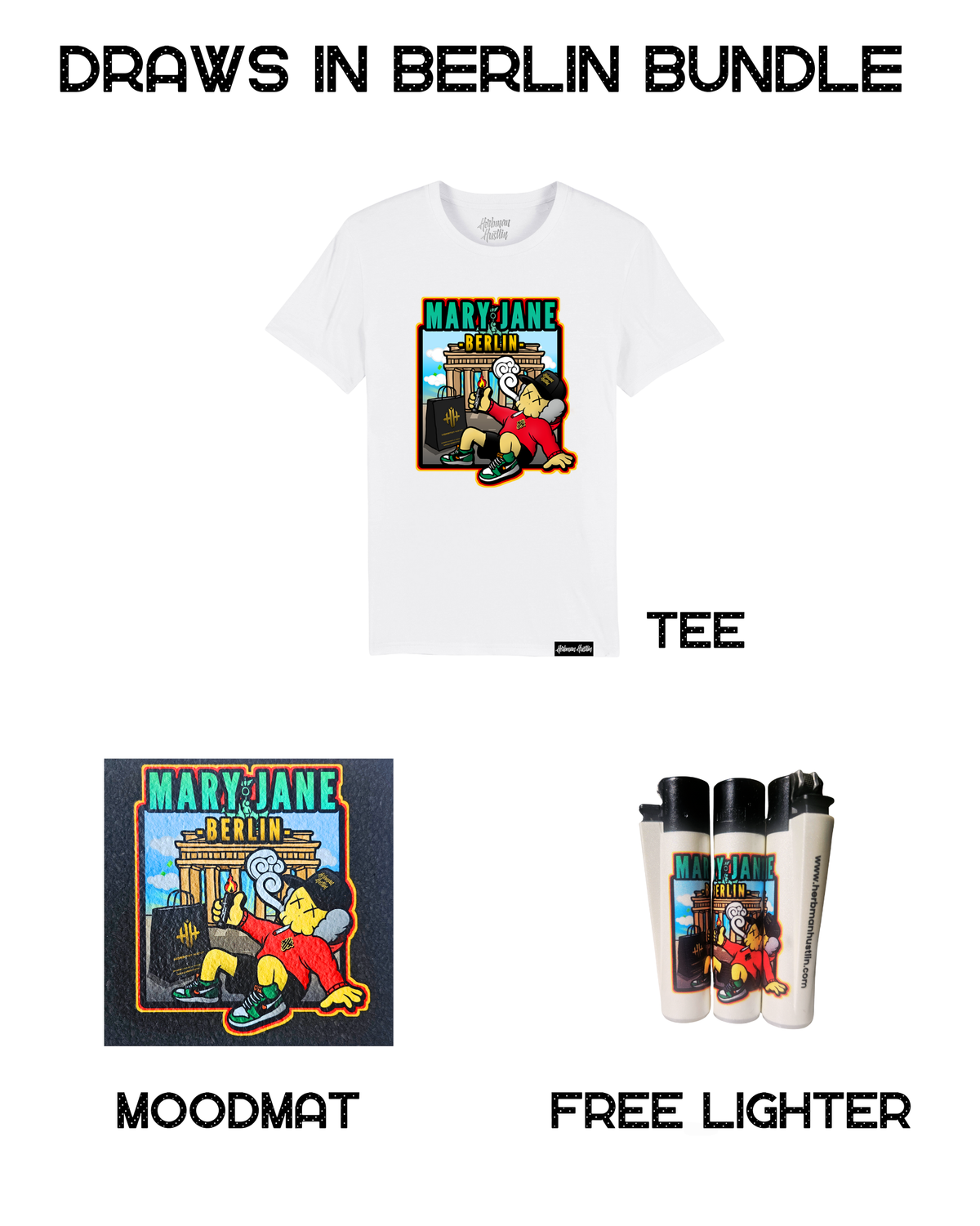DRAWS IN BERLIN WHITE TEE BUNDLE