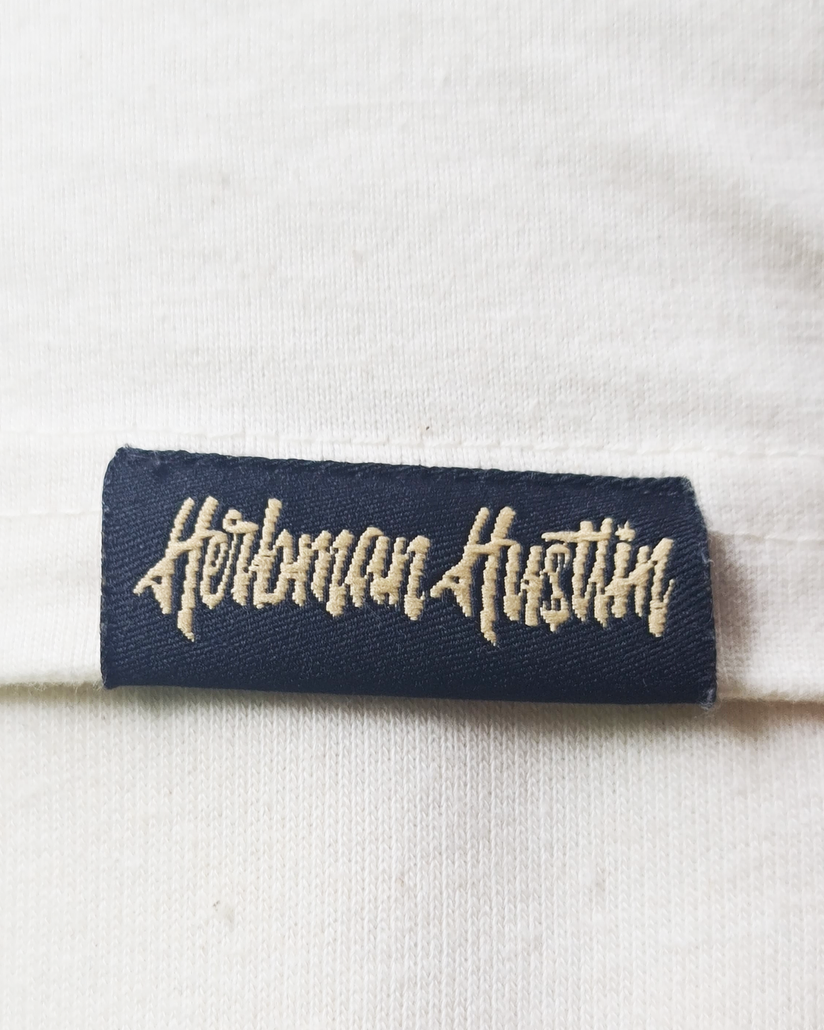 Herbman Hustlin Platinum Monogram Organic Tee - Cream/Platinum
