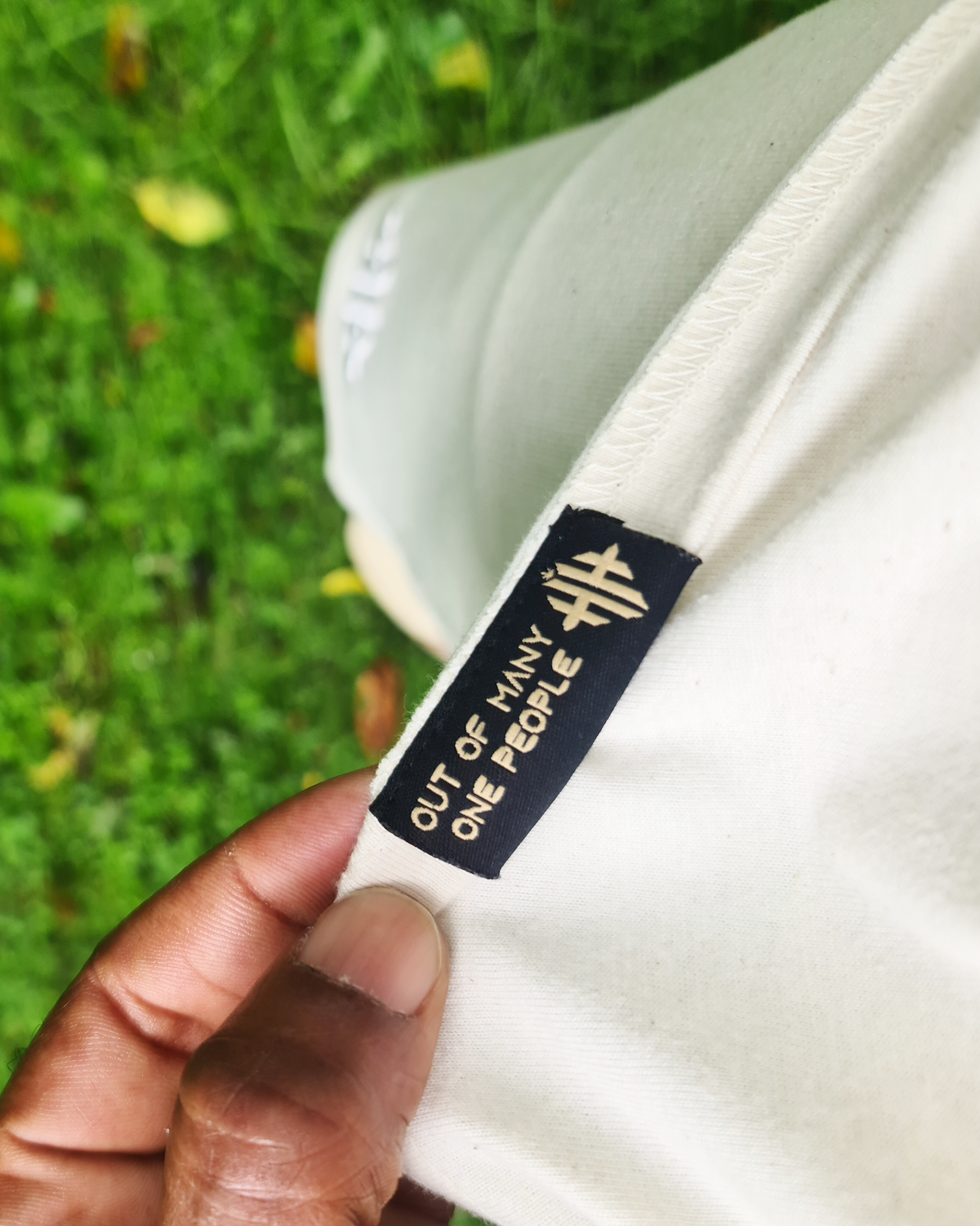 Herbman Hustlin Platinum Monogram Organic Tee - Cream/Platinum