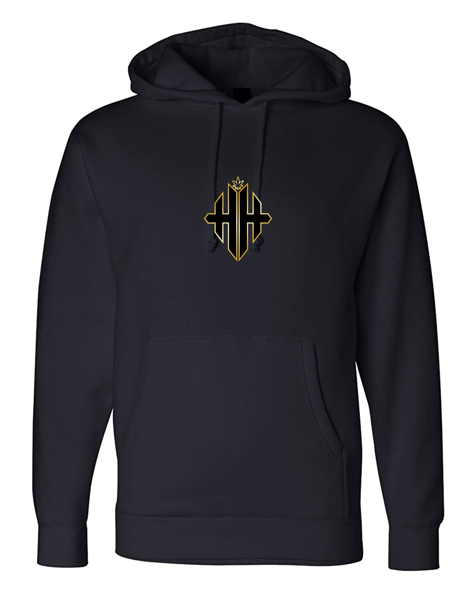 Herbman Hustlin 24K Monogram Hoodie - Black/Metallic Gold