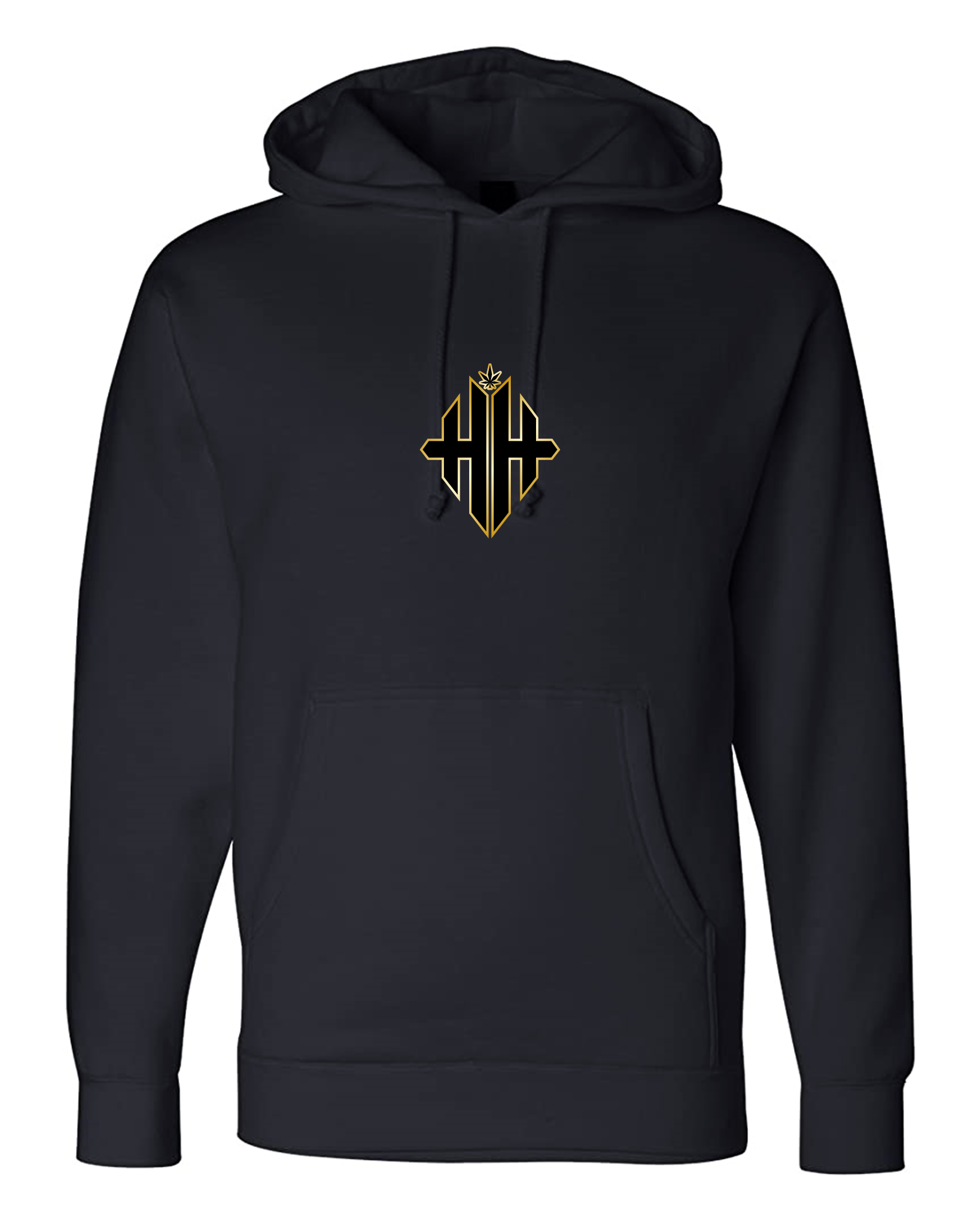 Herbman Hustlin 24K Monogram Hoodie - Black/Metallic Gold