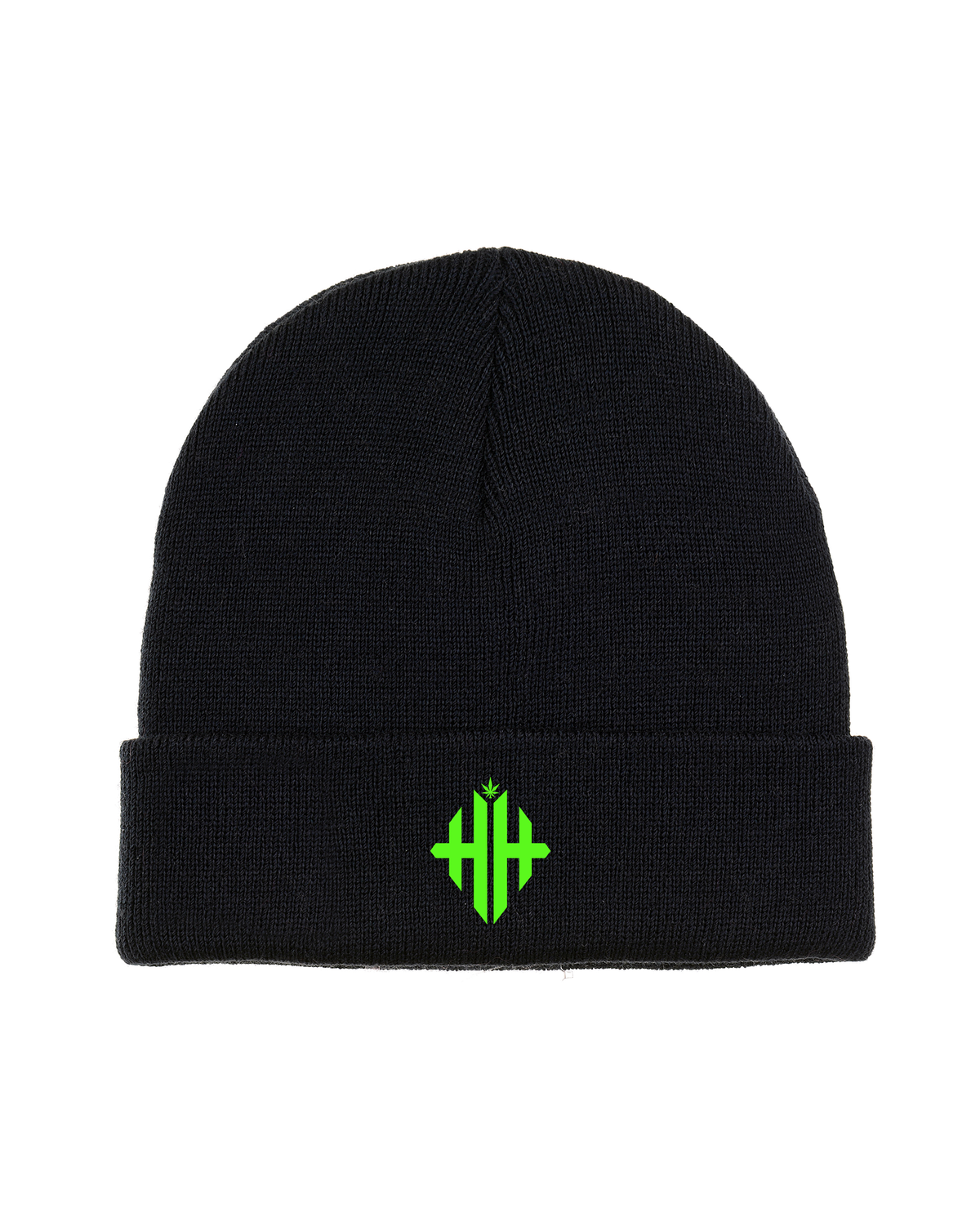 Herbman Hustlin Monogram Beanie - Black/Neon Green