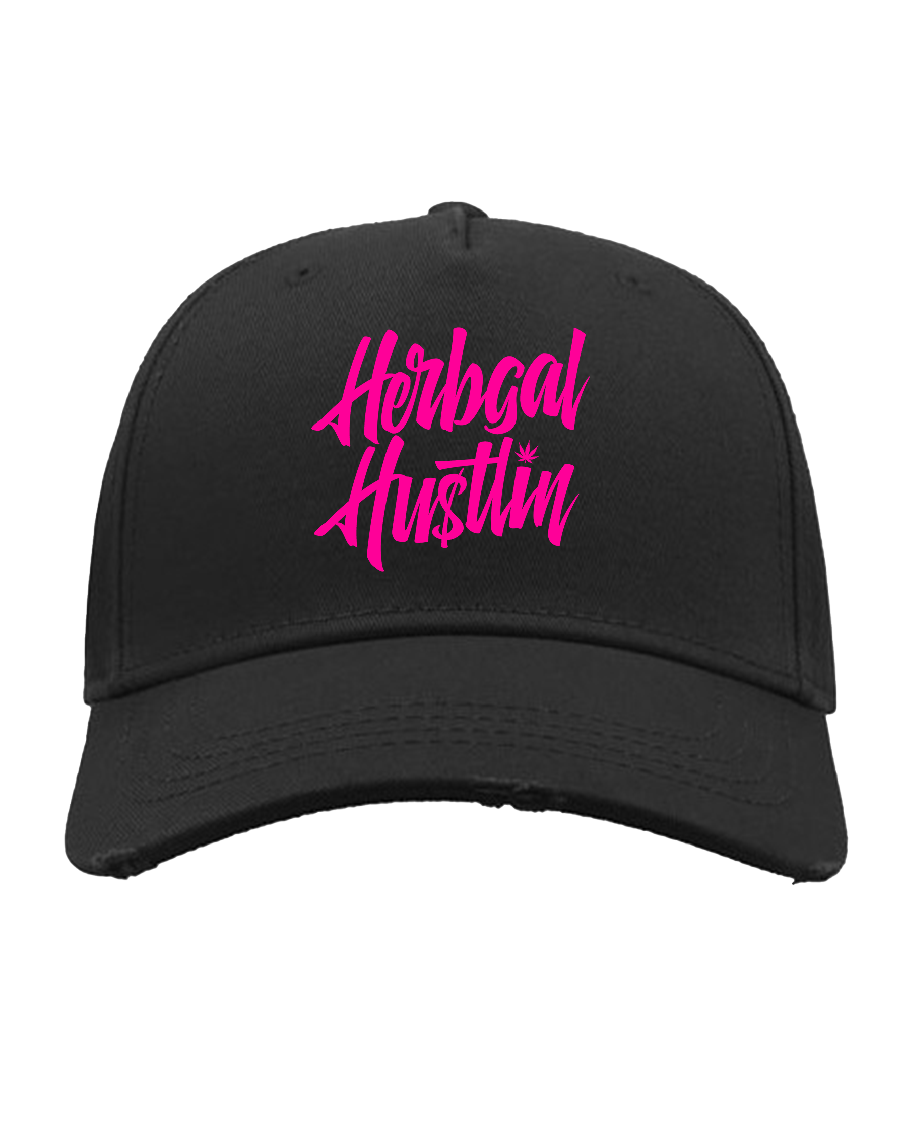 Herbgal Hustlin Script Cap - Black/Pink