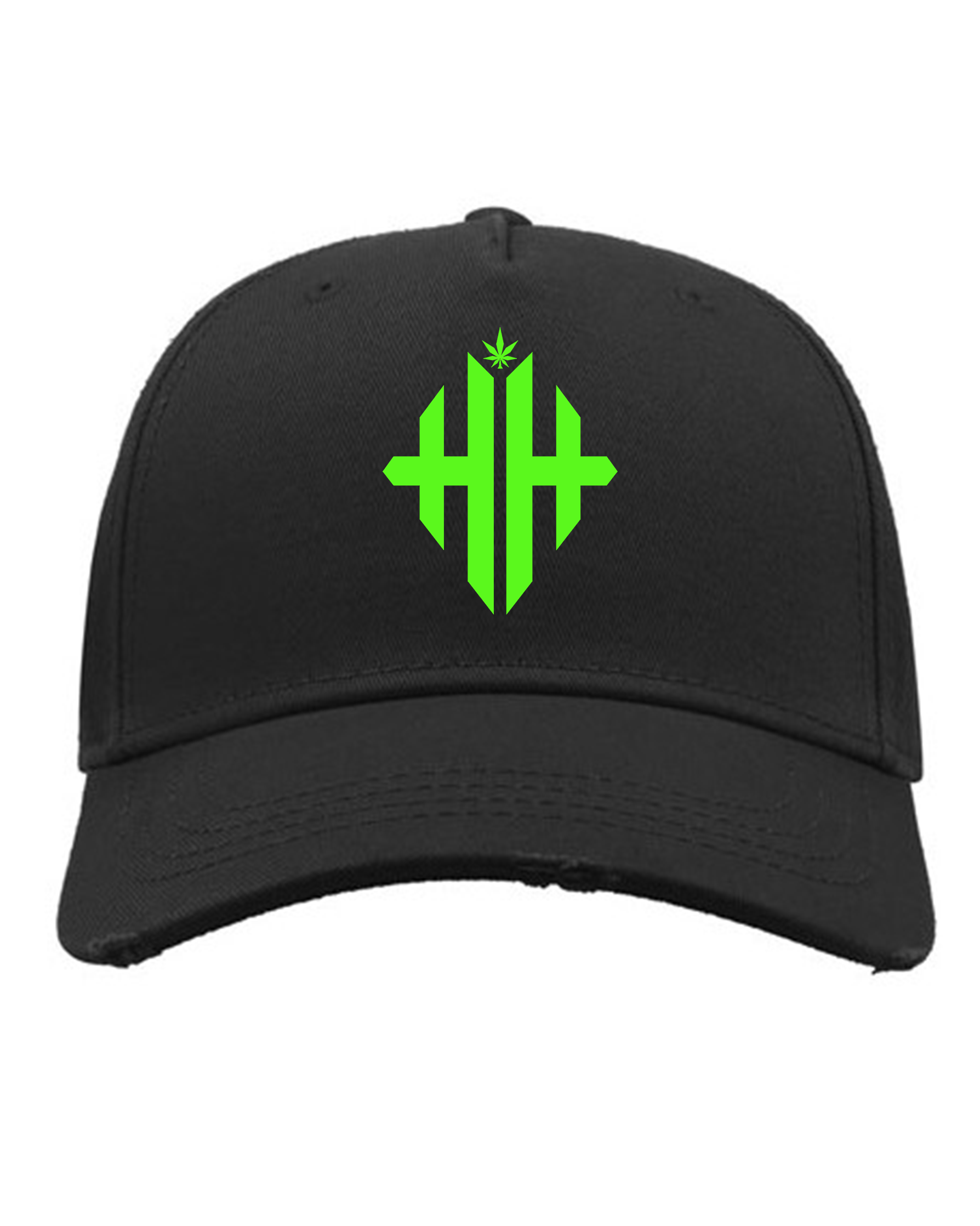 Herbman Hustlin Monogram Cap - Black/Neon Green