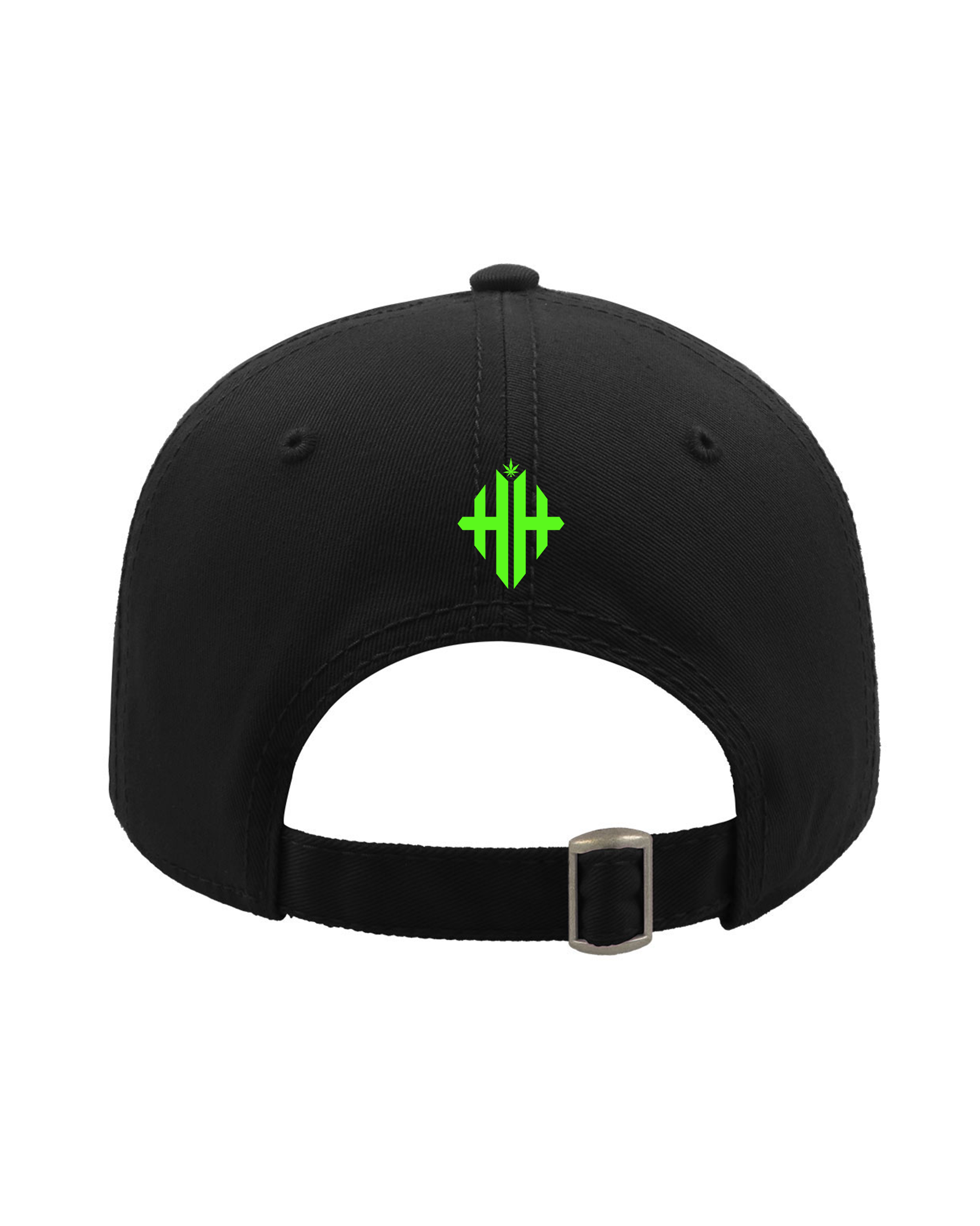 Herbman Hustlin Script Cap - Black/Neon Green