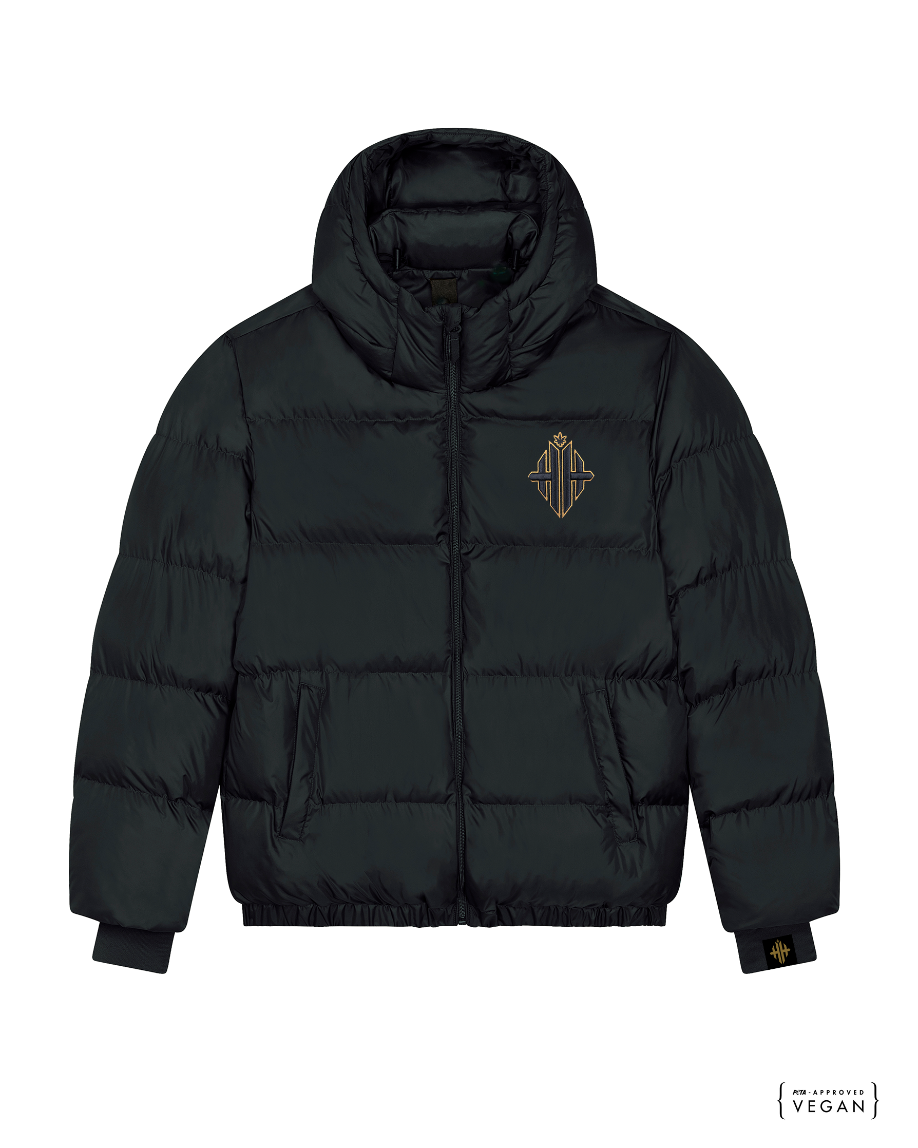 HERBMAN HUSTLIN 24K 3D EMBROIDERED PUFFER JACKET - Black/Gold