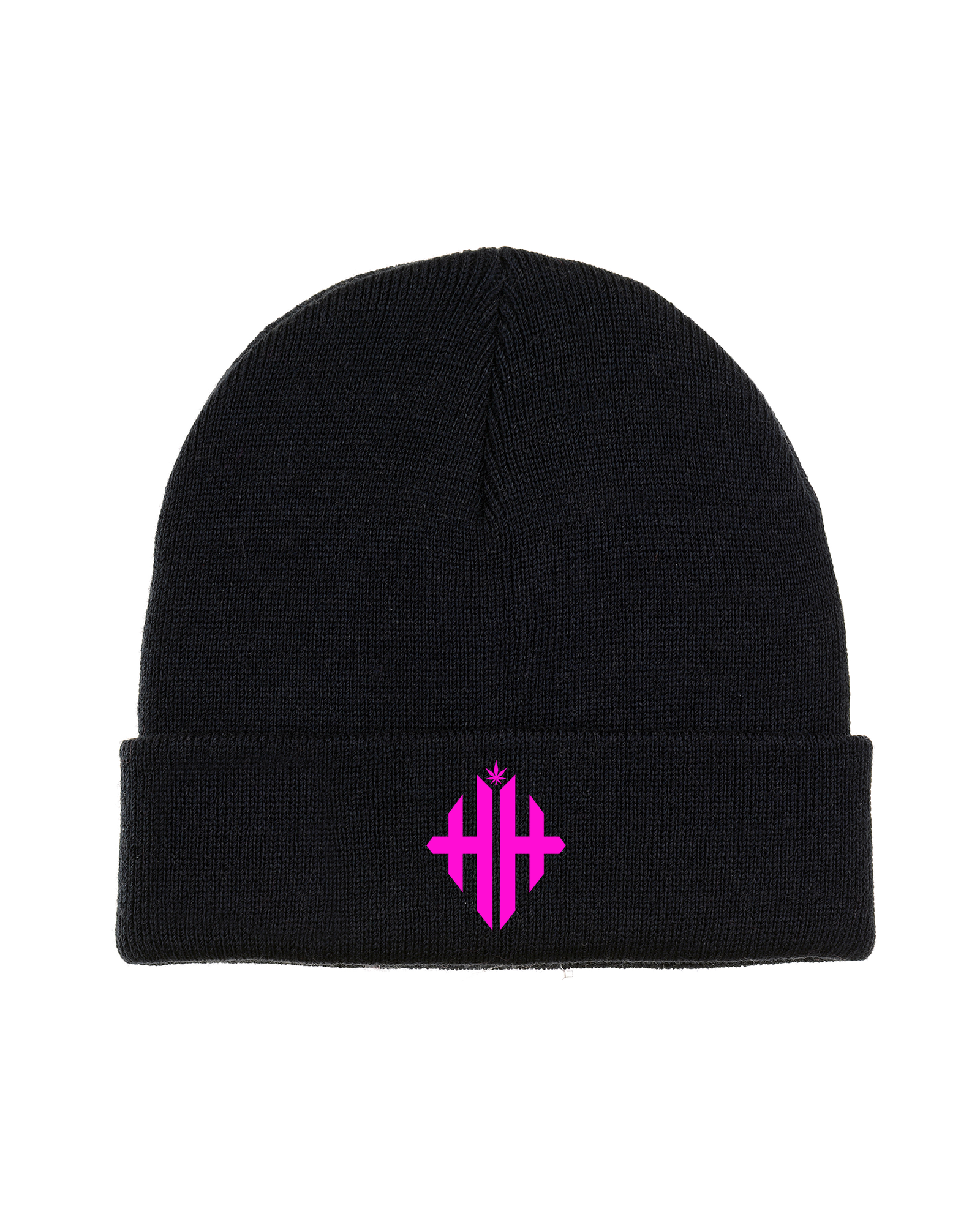 Herbman Hustlin Monogram Beanie - Black/Hot Pink