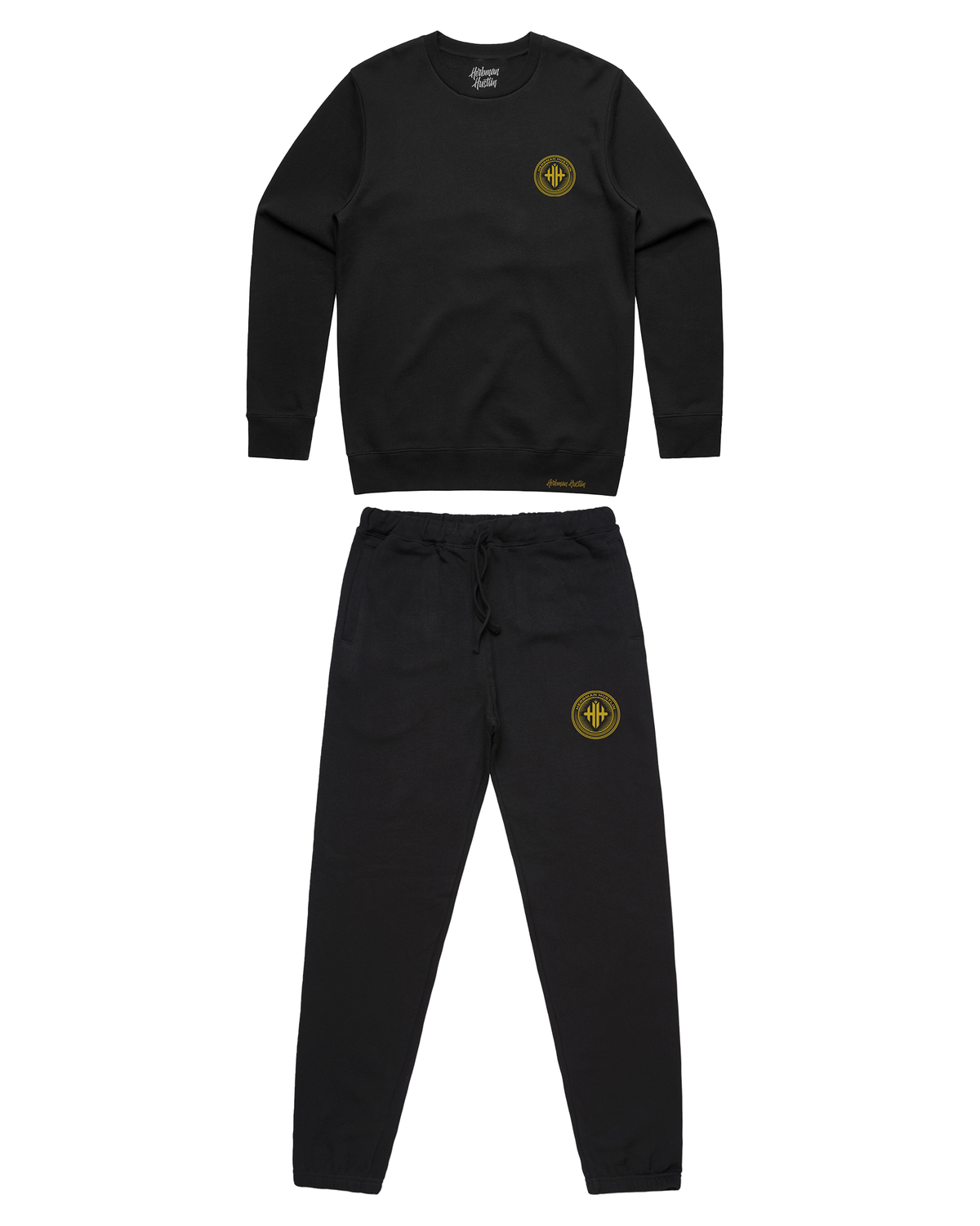 Herbman Hustlin Heavyweight PVC Patch Tracksuit - Black/Gold