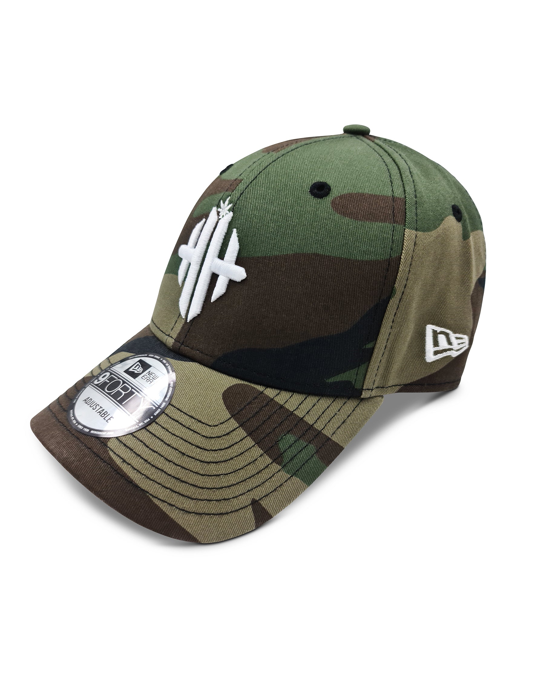 Herbman Hustlin x New Era 9FORTY® Monogram Cap - Green Camo/White - LIMITED EDITION - Front