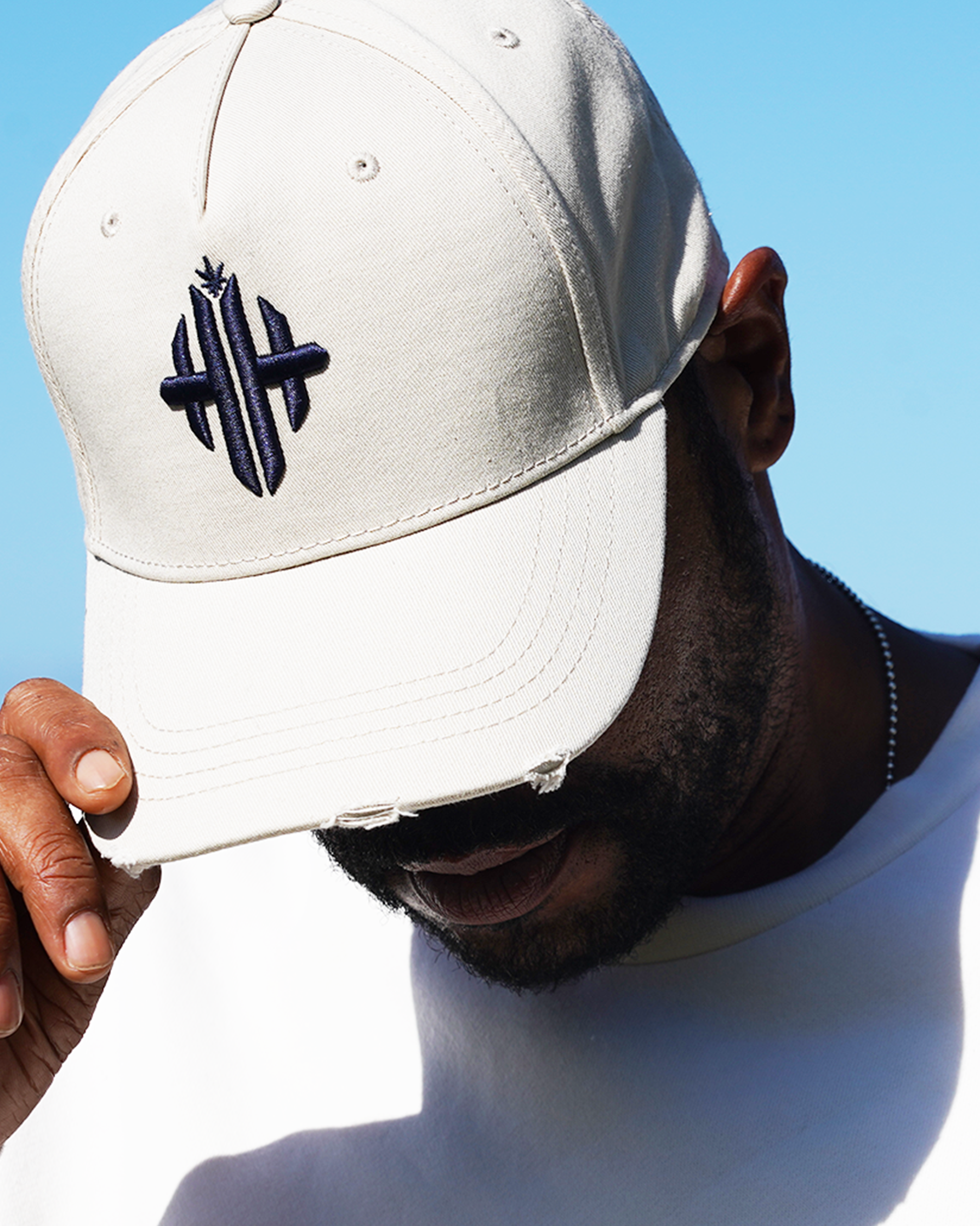 Herbman Hustlin Monogram Cap - Cream/Navy