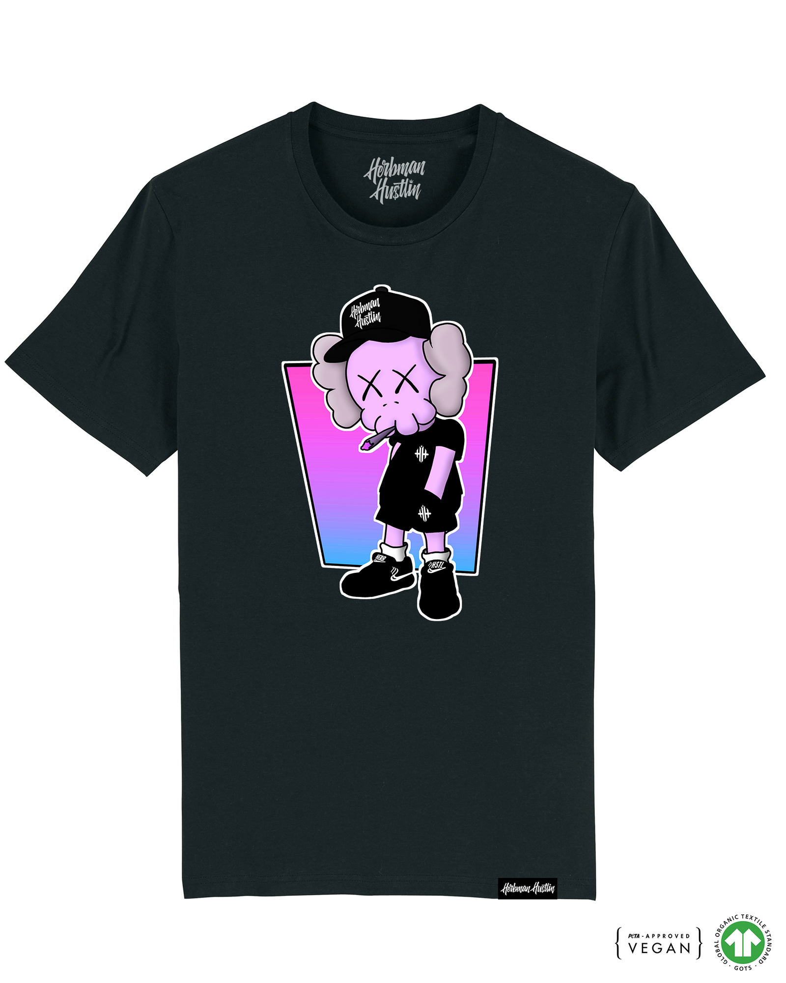 DRAWS Organic Tee - Black/Pink