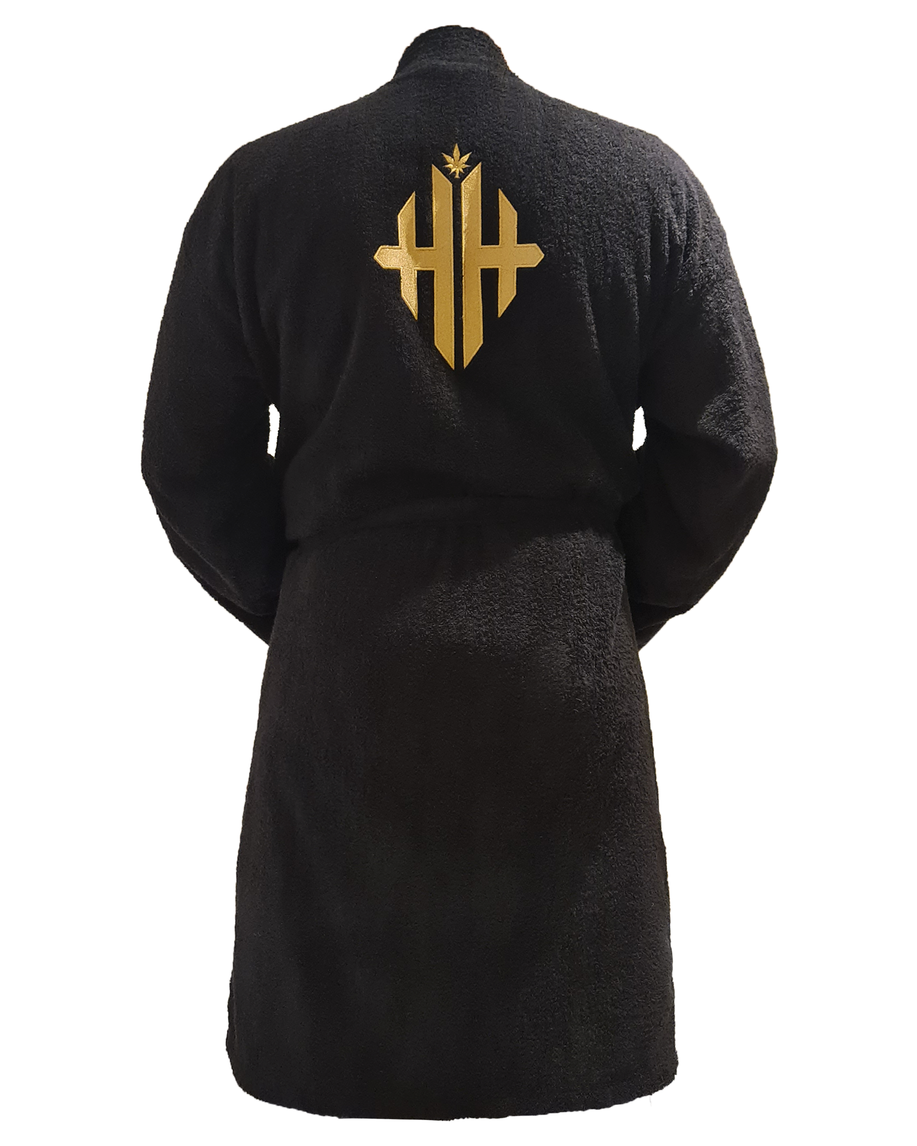 Monogram 'High Hefner' Unisex Bath Robe - Black/Metallic Gold