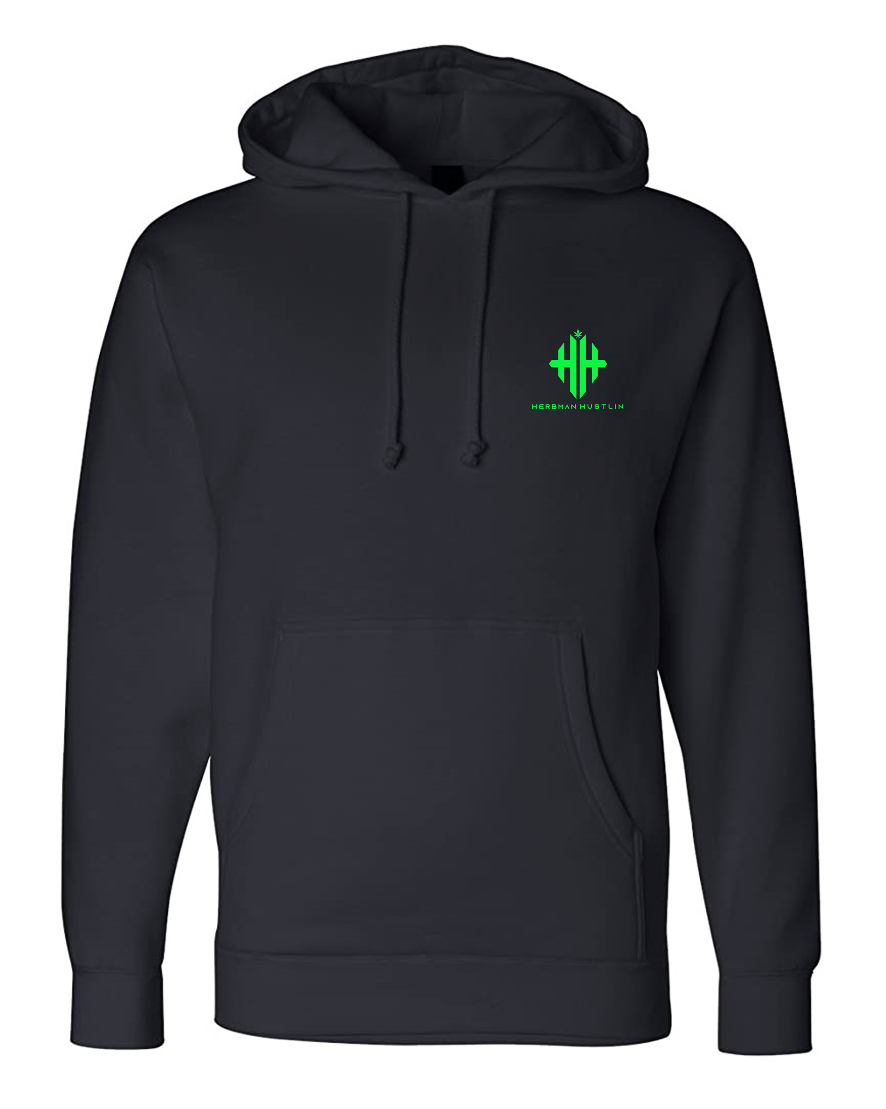 Herbman Hustlin Script Hoodie - Black/Glow in the Dark - LIMITED EDITION