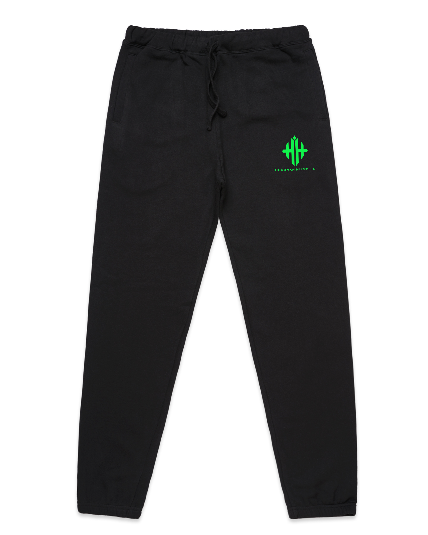 Herbman Hustlin Heavyweight Monogram Joggers - Black/Glow In the Dark