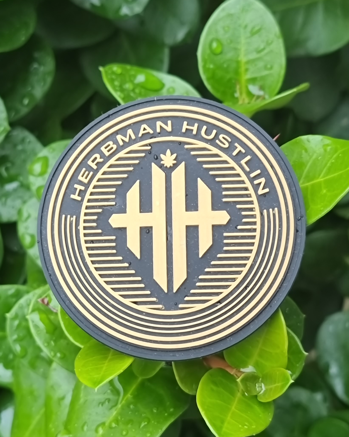 Herbman Hustlin Heavyweight PVC Patch Tracksuit - Black/Gold