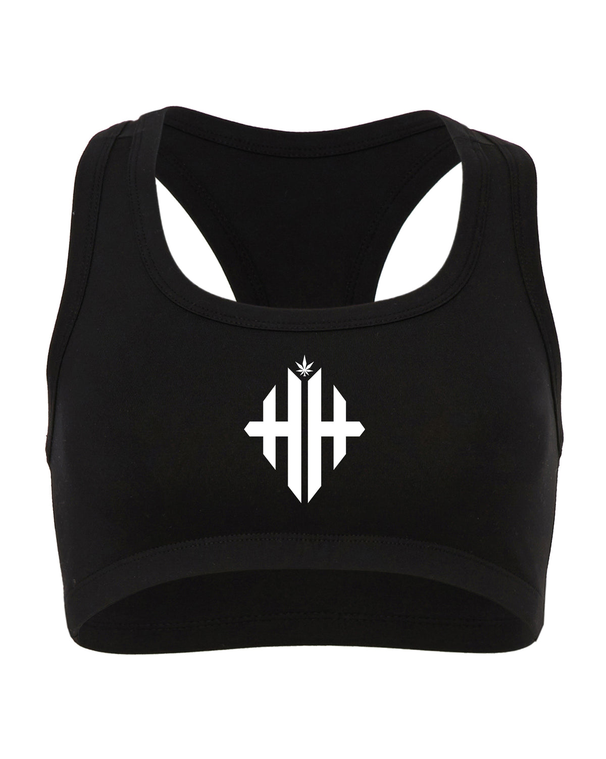 Herbgal Hustlin Monogram Sports Bra - Black/White