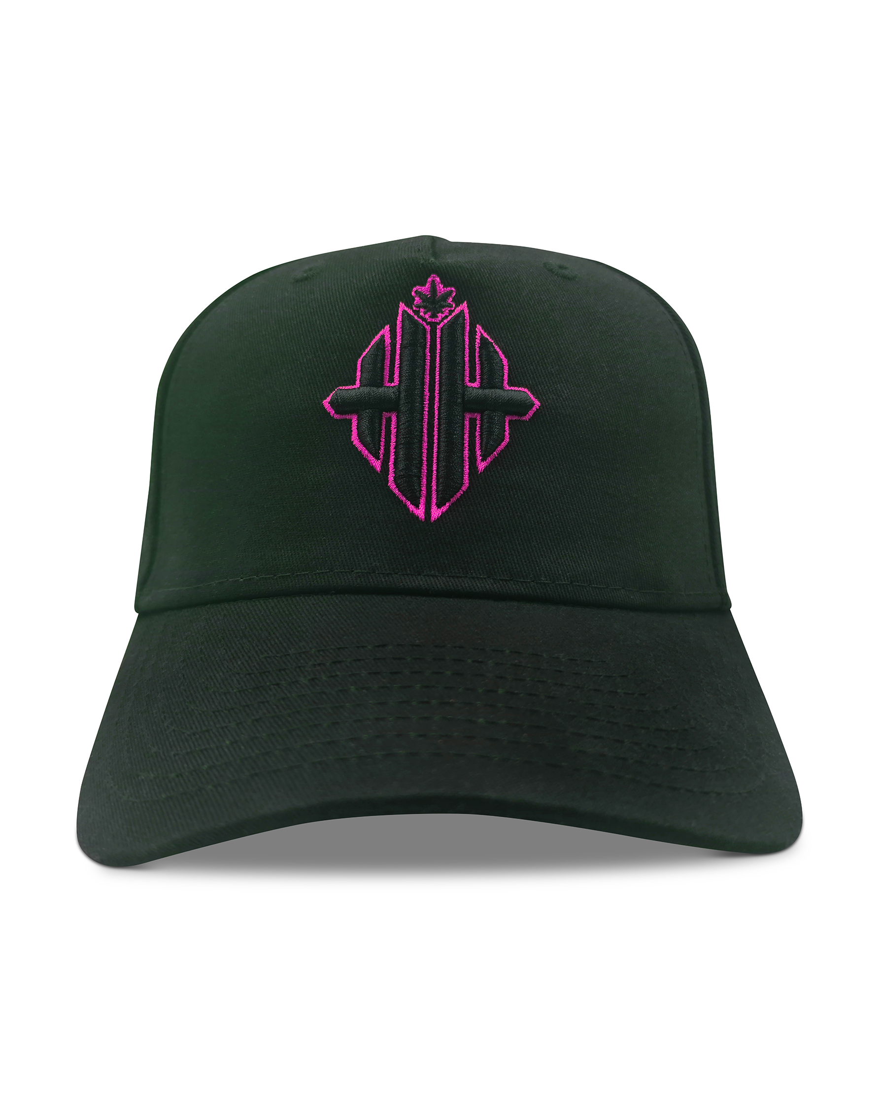 Herbman/Herbgal Hustlin Pink Edge Monogram Cap - Black/Pink