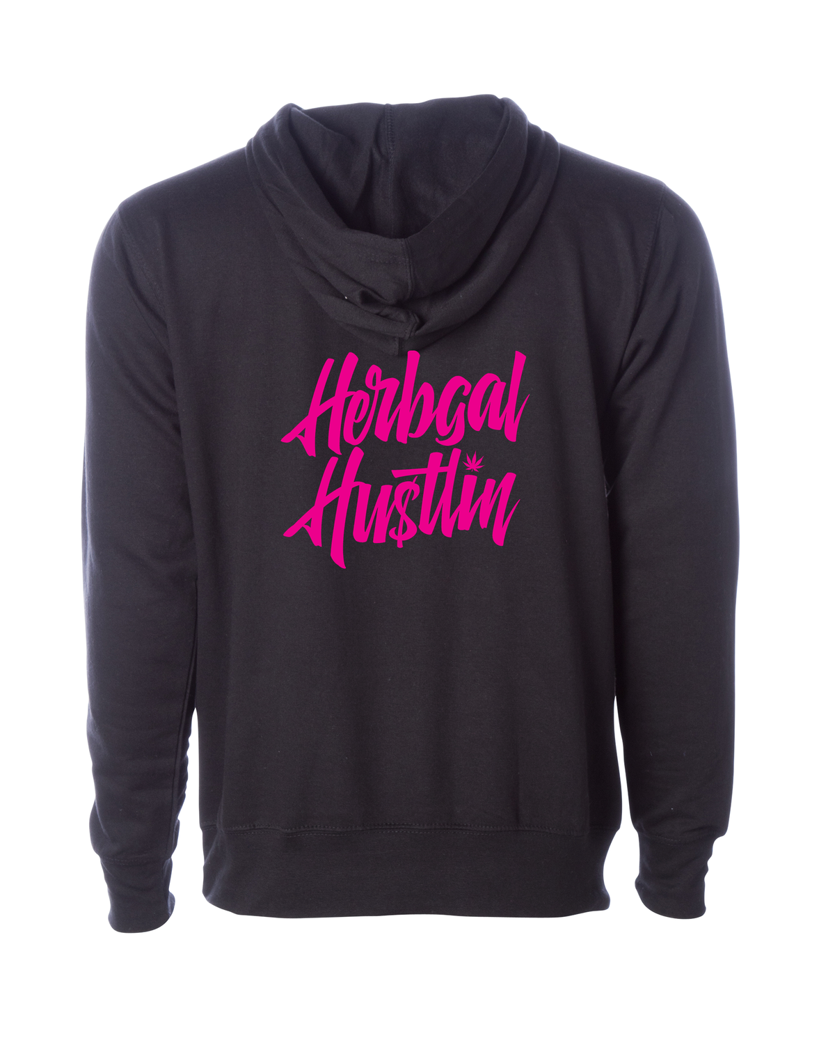 Herbgal Hustlin Midweight Script Hoodie - Black/Pink