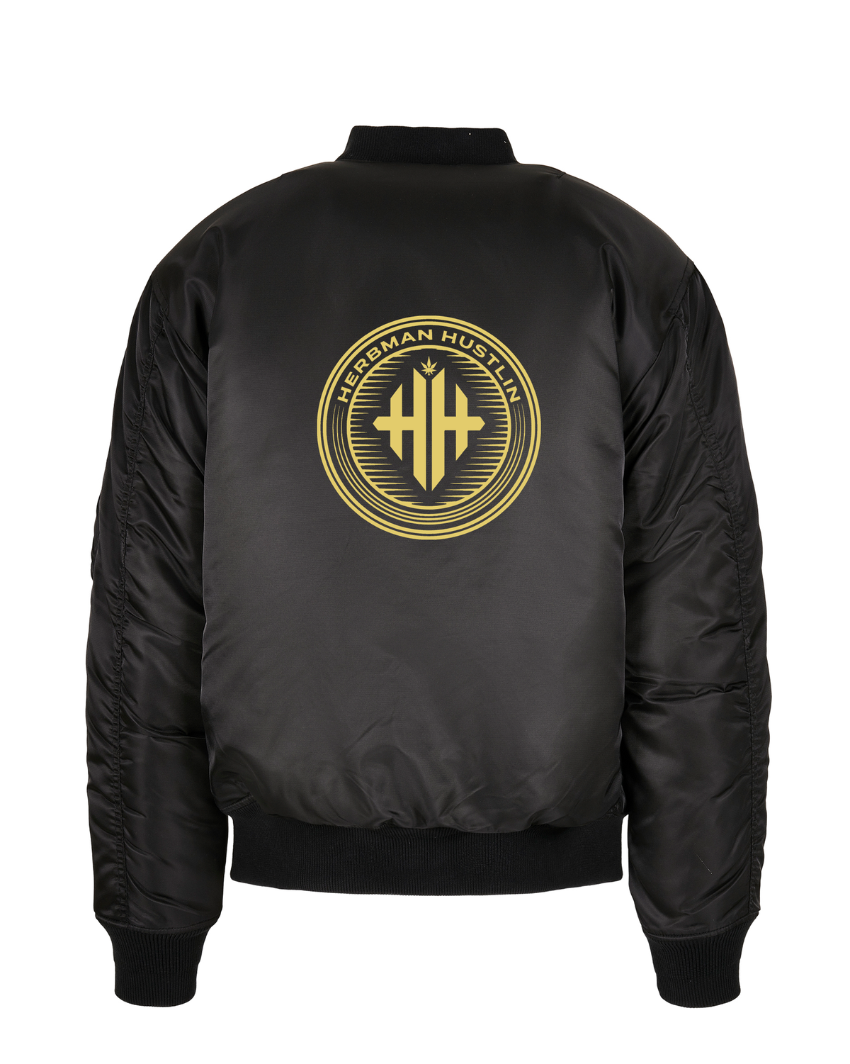 HERBMAN HUSTLIN EMBOIDERED BOMBER JACKET BLACK/GOLD