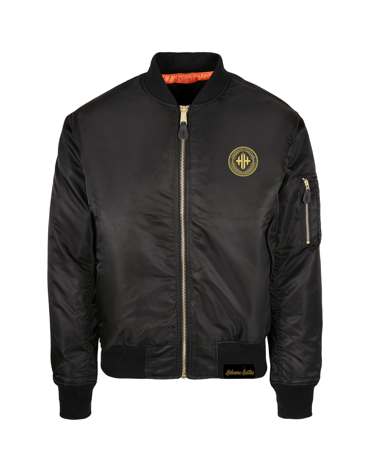 HERBMAN HUSTLIN EMBOIDERED BOMBER JACKET BLACK/GOLD