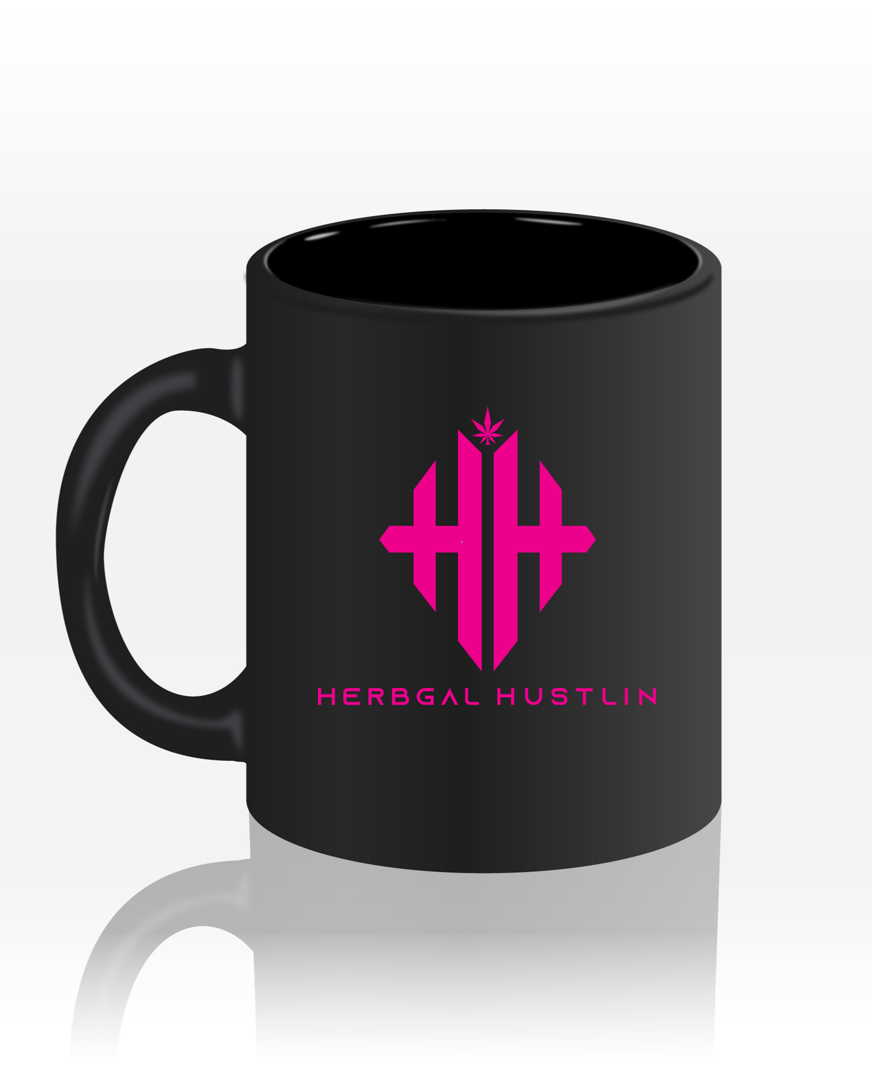 Herbgal Hustlin Logo Mug - Black/Pink