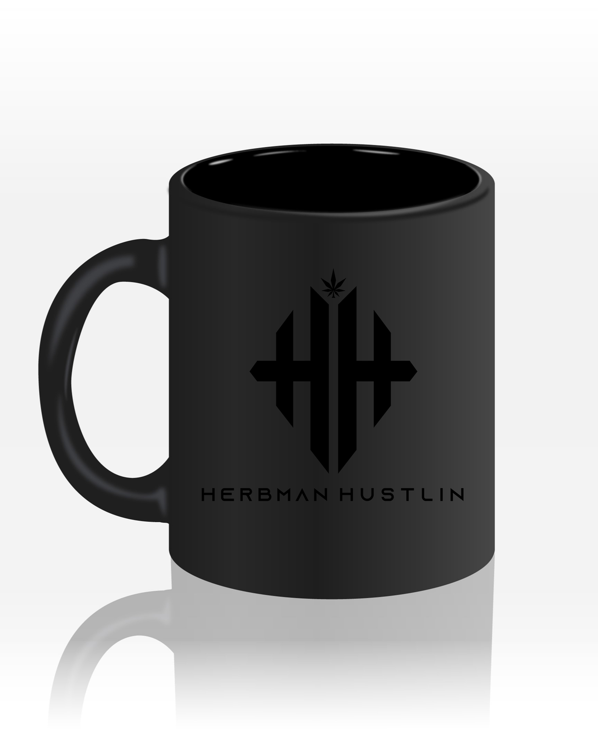 Herbman Hustlin Logo Mug - Black on Black