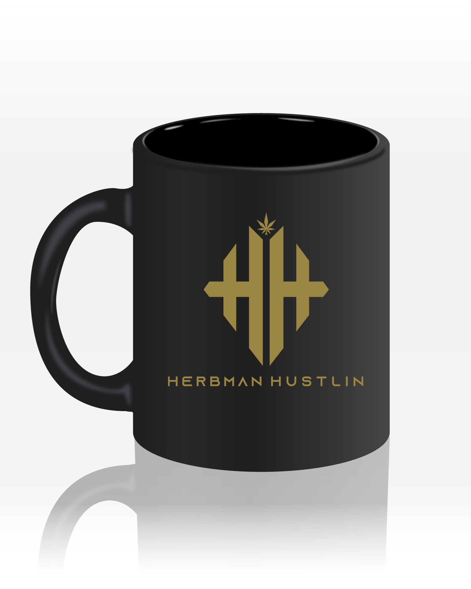 Herbman Hustlin Logo Mug - Black/Gold