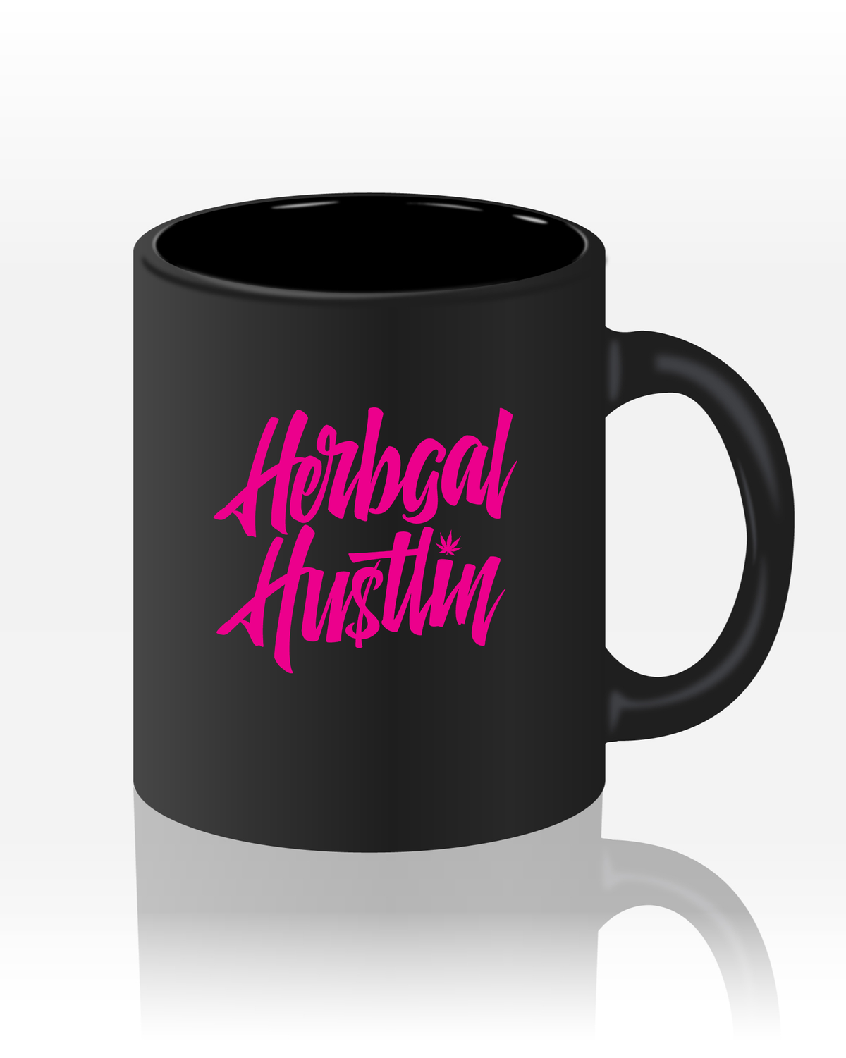 Herbgal Hustlin Logo Mug - Black/Pink