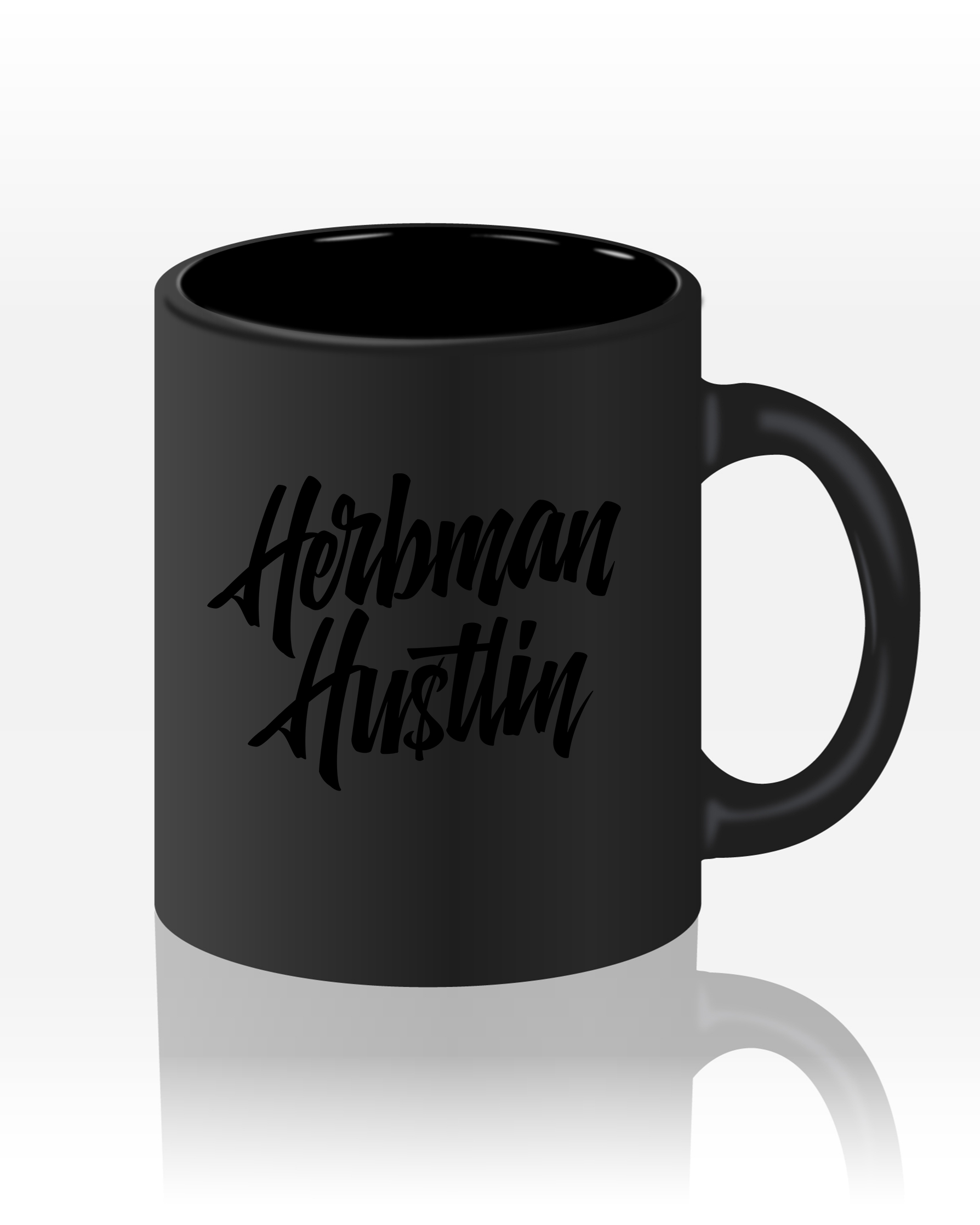 Herbman Hustlin Logo Mug - Black on Black