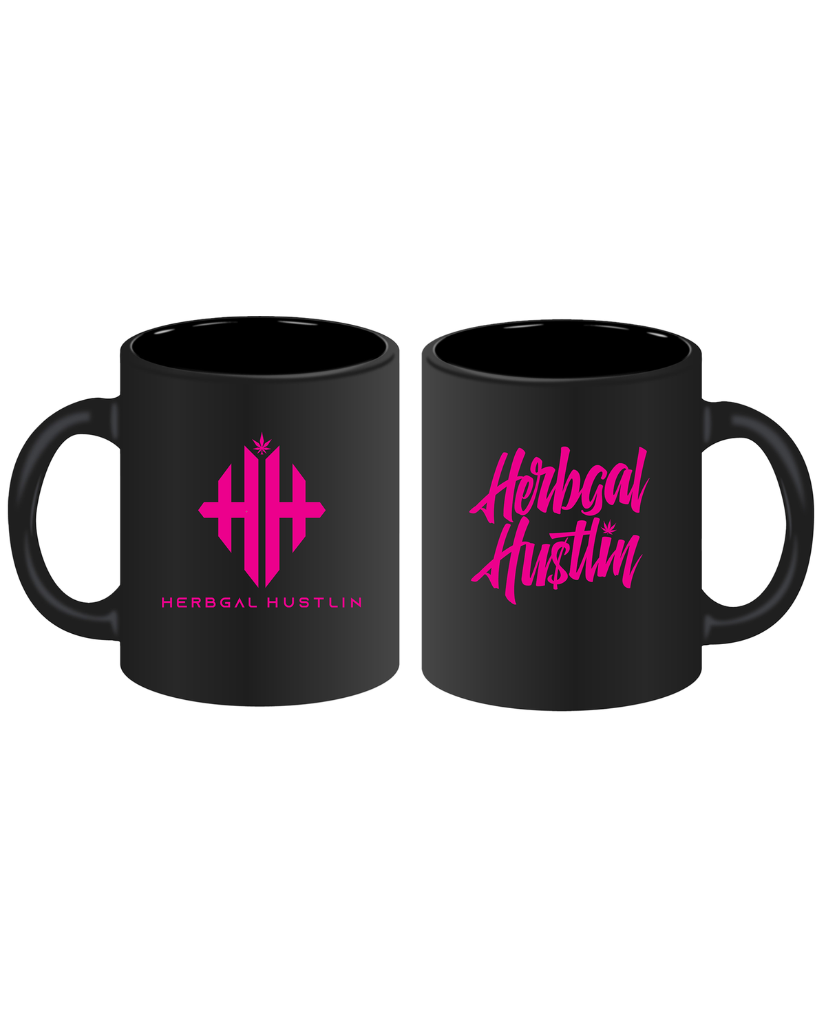 Herbgal Hustlin Logo Mug - Black/Pink