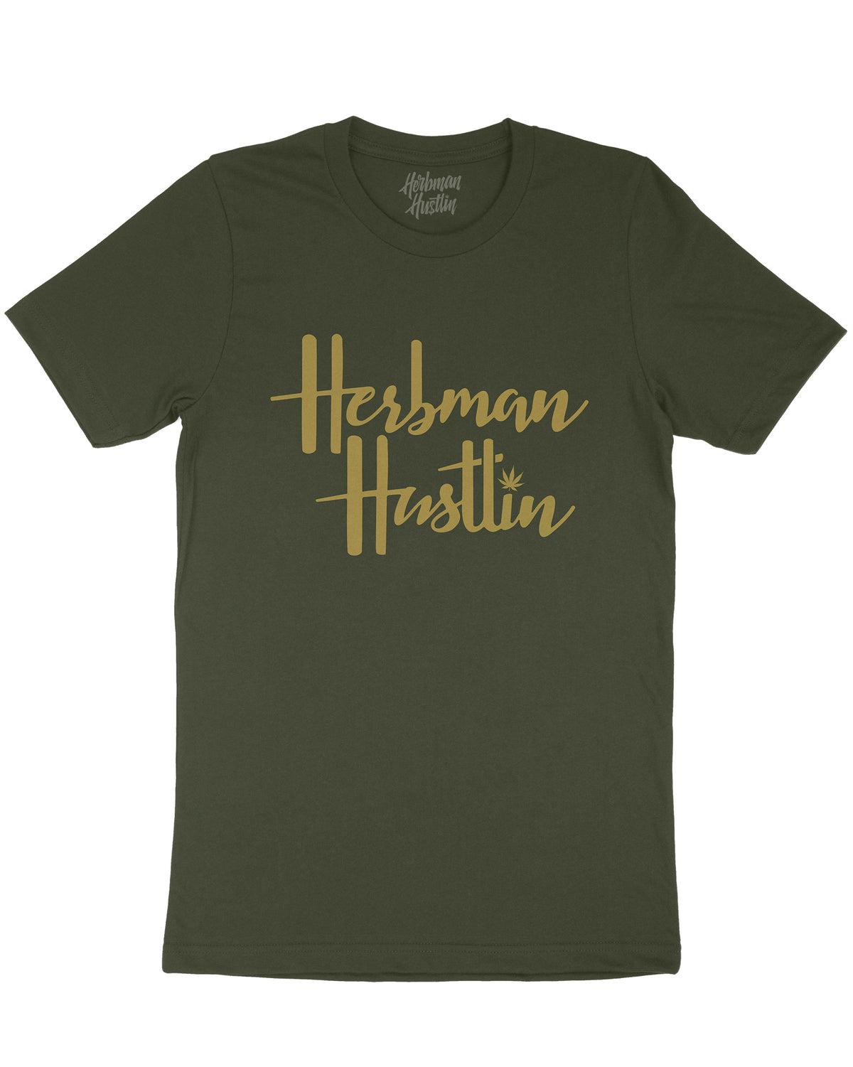 Herbman Hustlin &#39;It&#39;s a London Thing&#39; LIMITED EDITION Tee - Green/Gold - Front