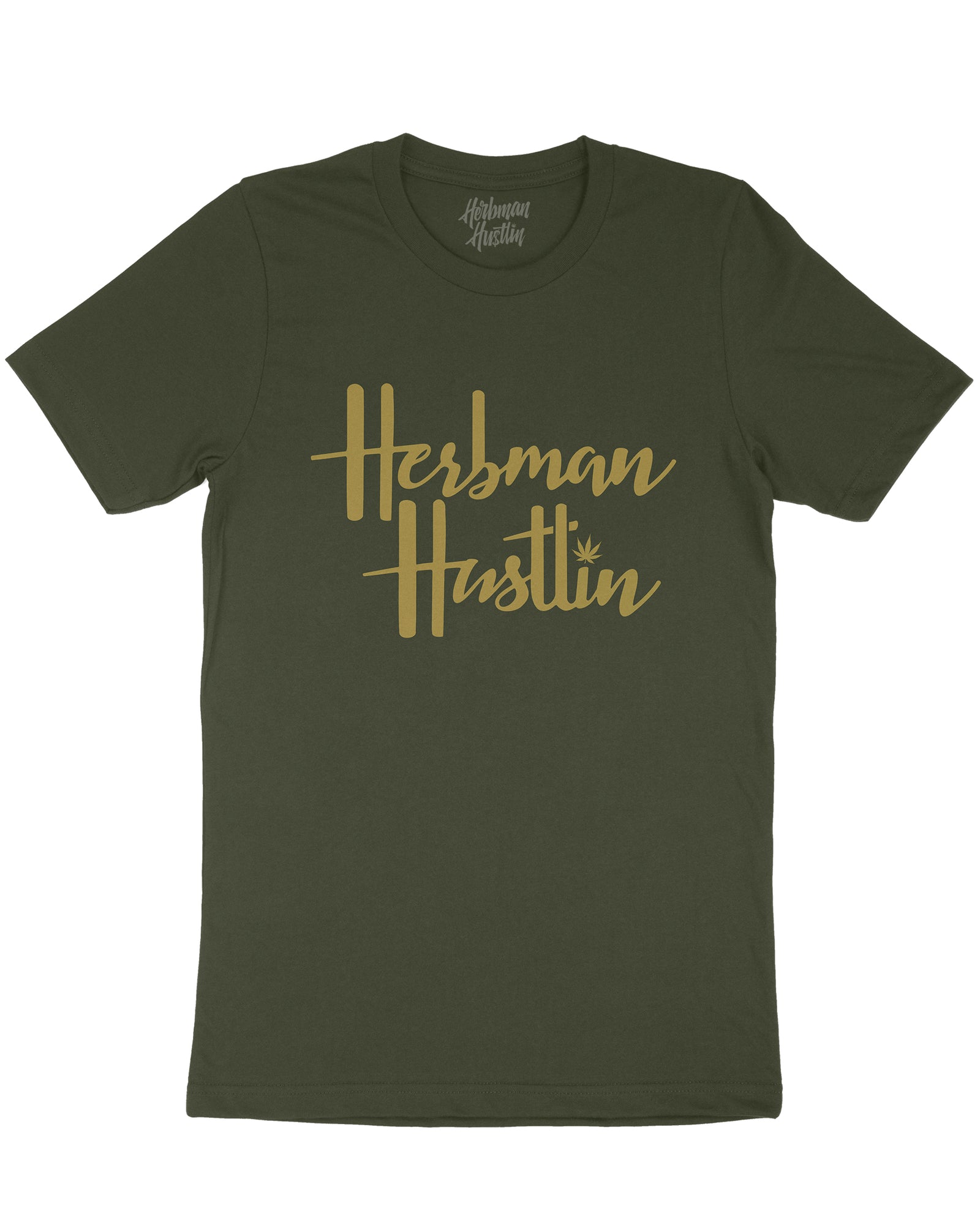 Herbman Hustlin 'It's a London Thing' LIMITED EDITION Tee - Green/Gold - Front