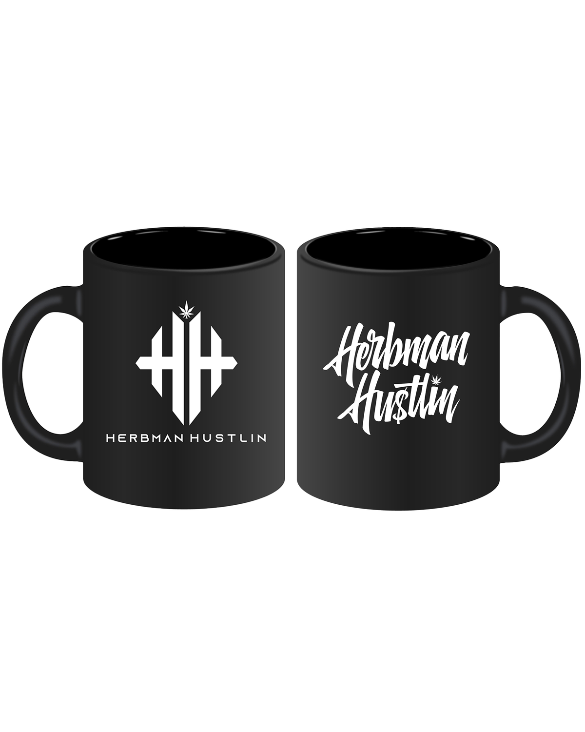 Herbman Hustlin Logo Mug - Black/White