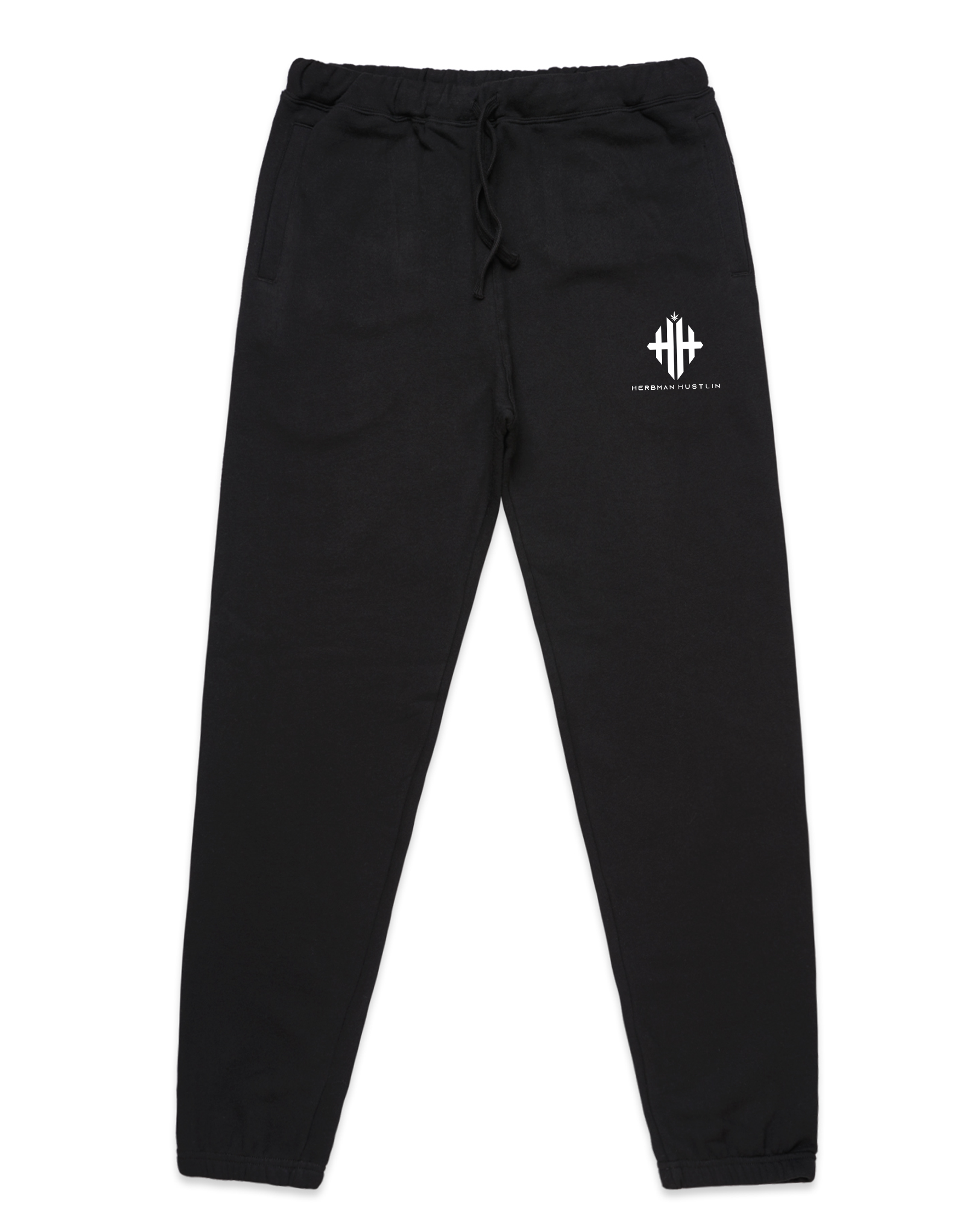 Herbman Hustlin Heavyweight Monogram Joggers - Black/White