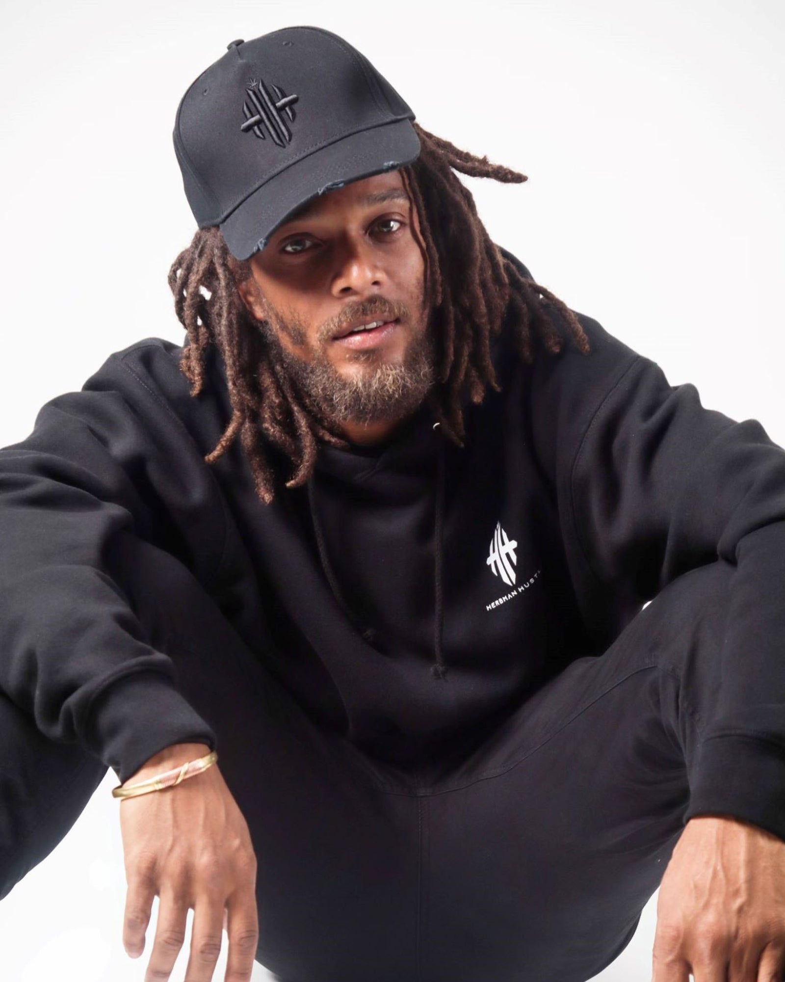 Herbman Hustlin Monogram Cap - Black/Black