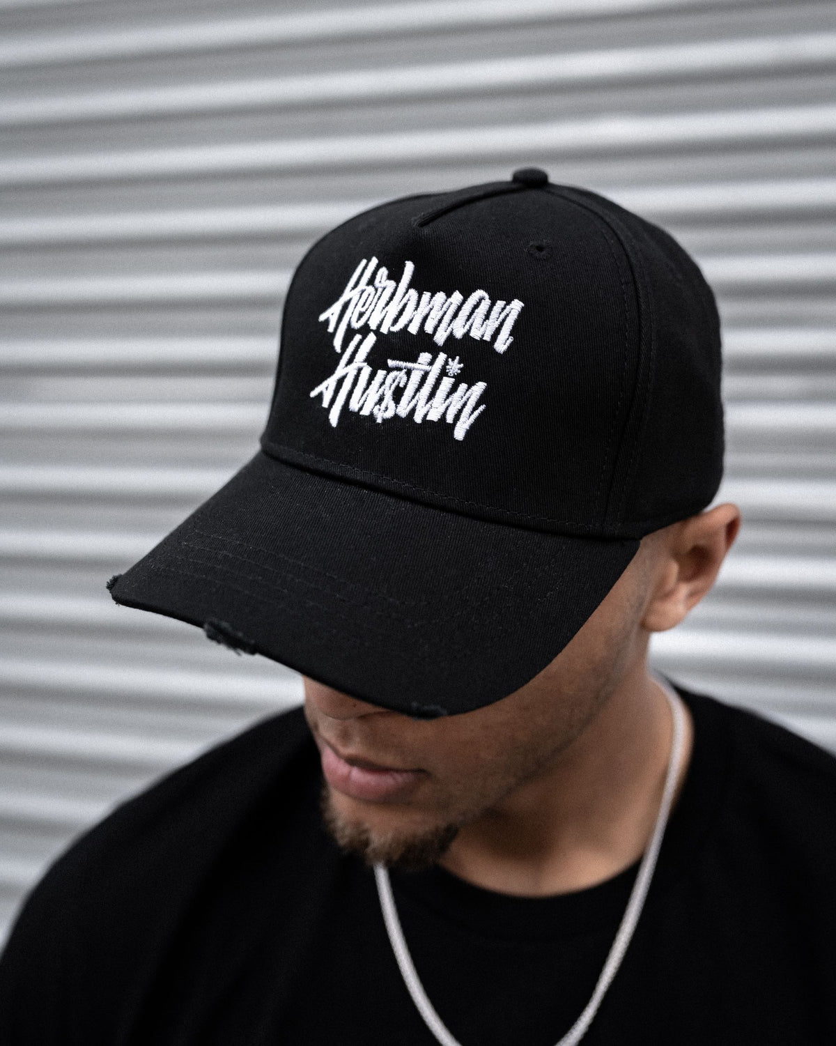 Herbman Hustlin Script Cap - Black/White