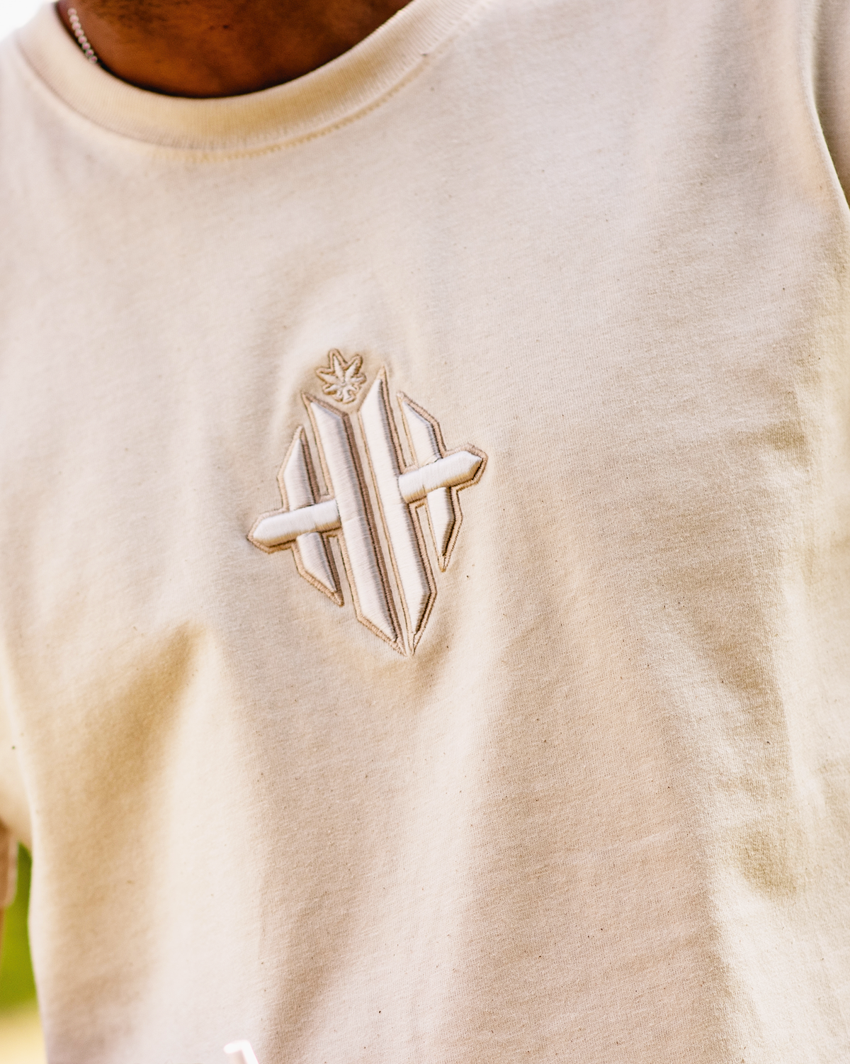 Herbman Hustlin Platinum Monogram Organic Short Set - Cream/Platinum