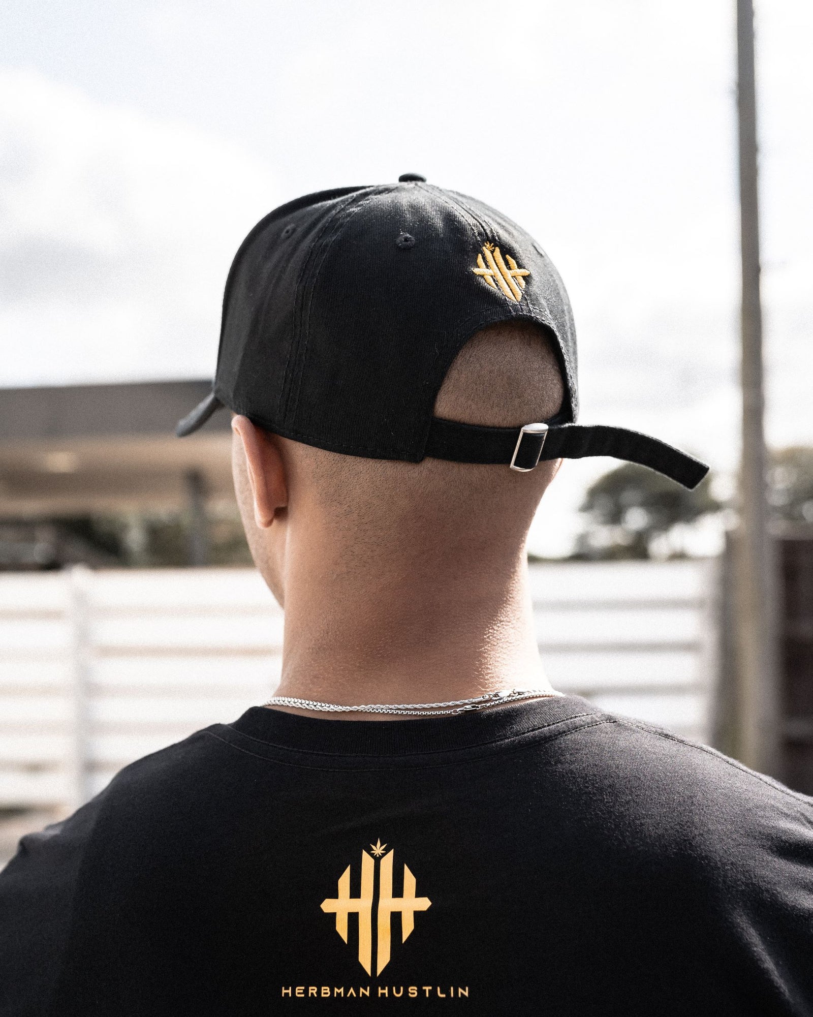 Herbman Hustlin Script Cap - Black/Gold