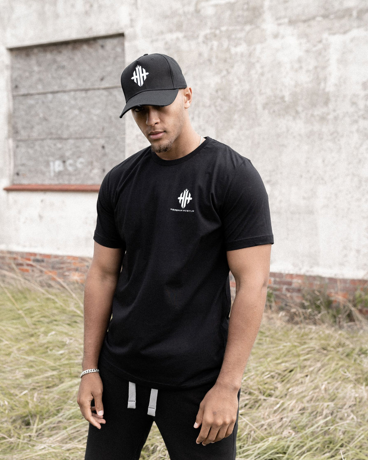 Herbman Hustlin Script Back Print Tee - Black/White - Friday
